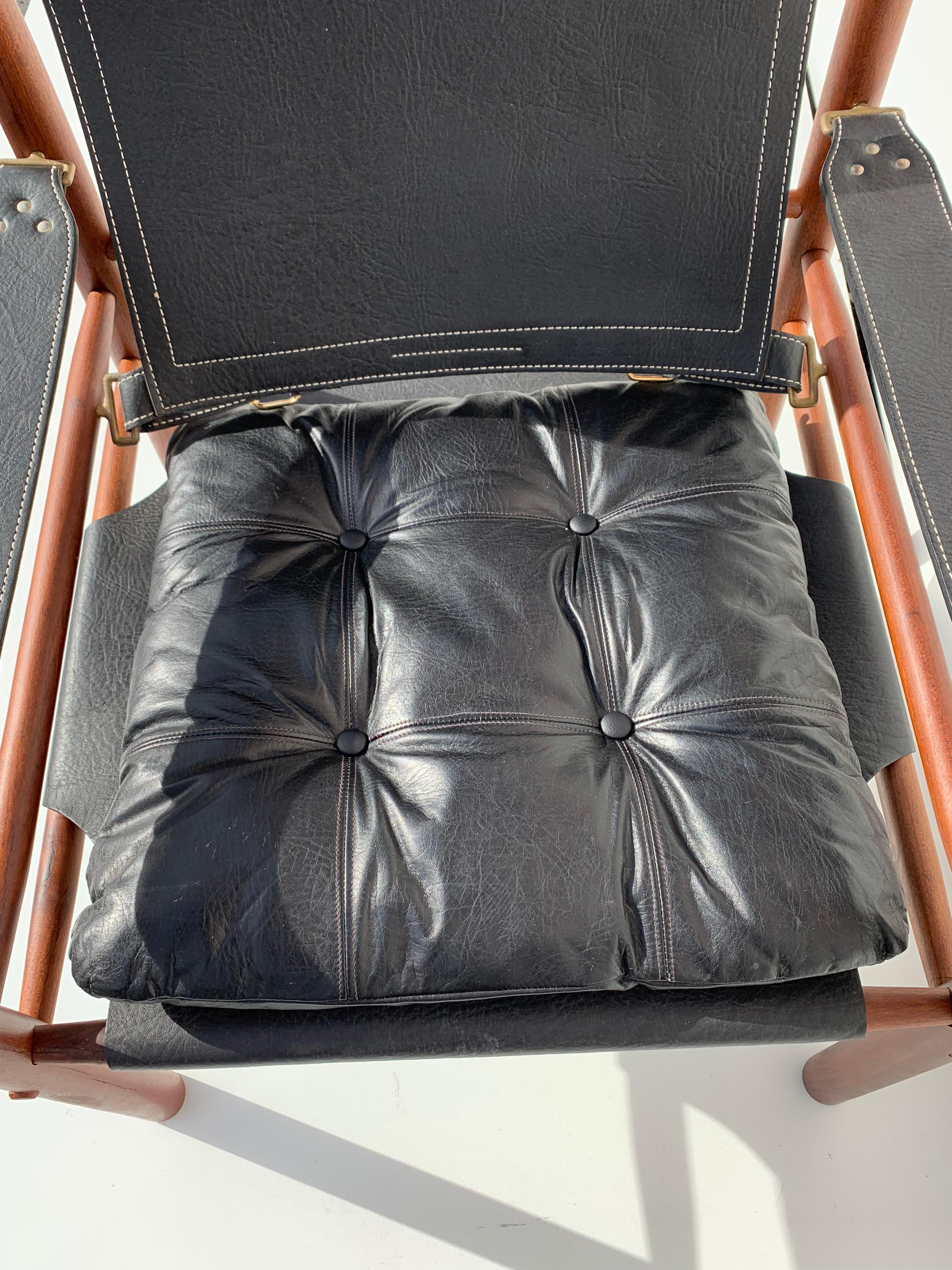 Arne Norell Sirocco Safari Chair in Black Leather 9