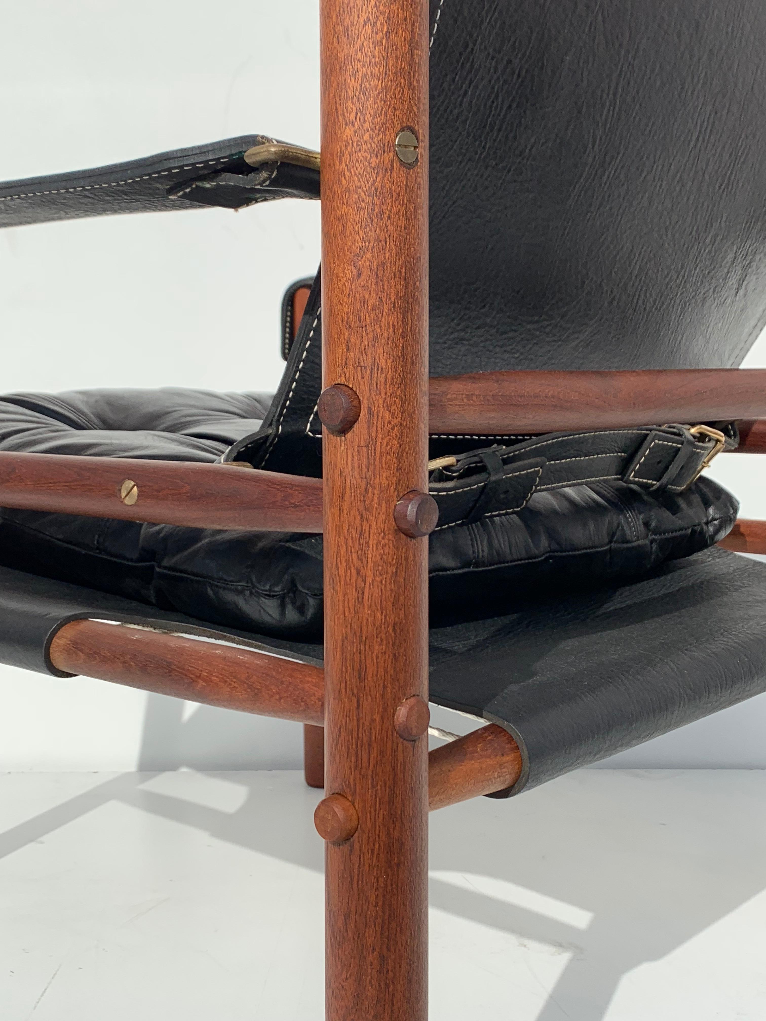 Arne Norell Sirocco Safari Chair in Black Leather 2