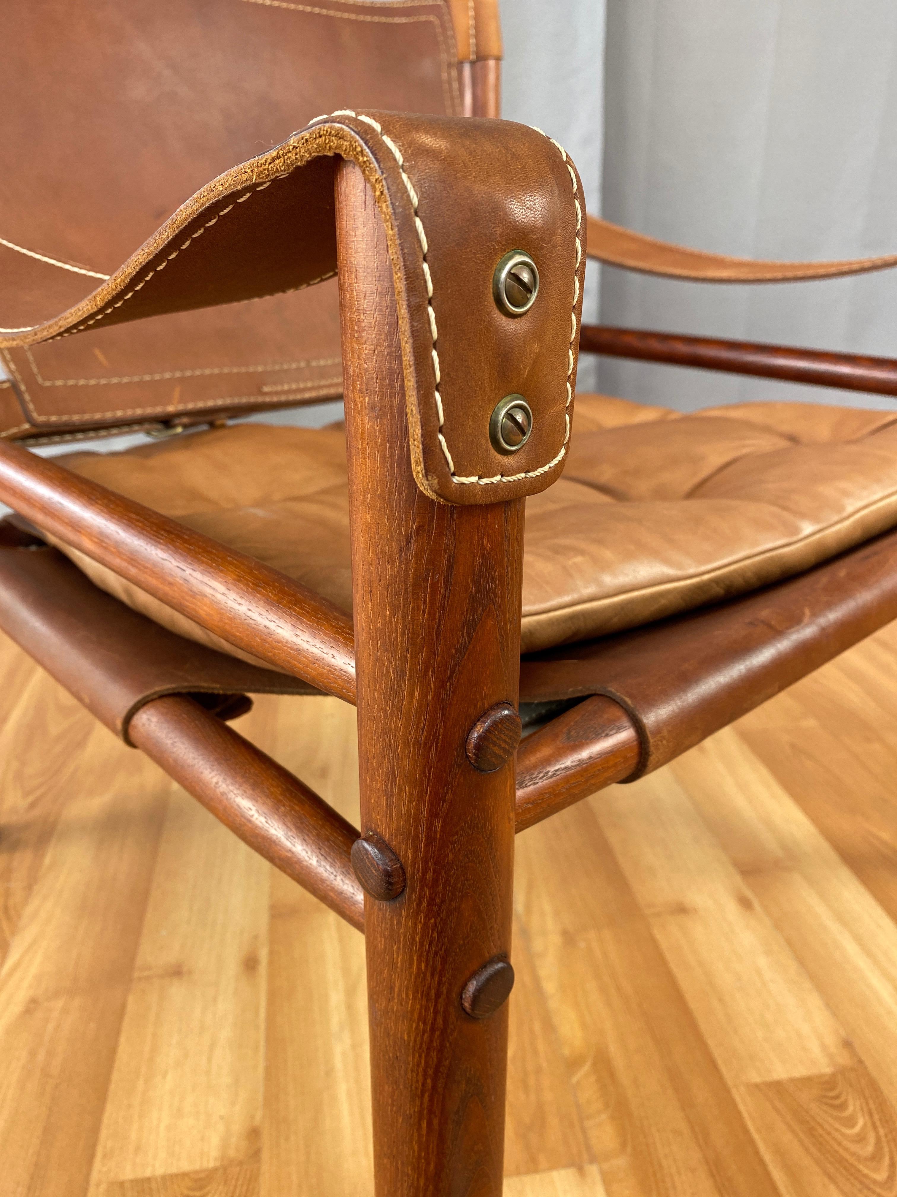 Arne Norell Sirocco Safari Chair in Rosewood-Colored Oak and Brown Leather, 1970 7