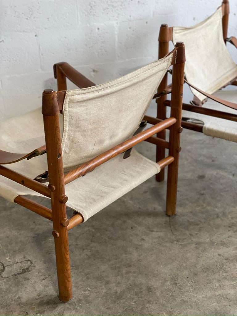 Arne Norell Sirocco Safari Chairs Scandinavian Modern - ein Paar im Angebot 4