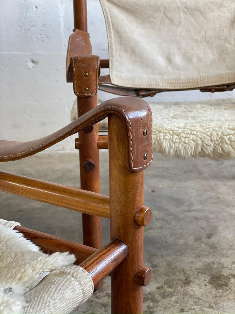 Arne Norell Sirocco Safari Chairs Scandinavian Modern - ein Paar (Skandinavische Moderne) im Angebot