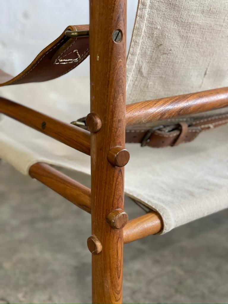 Arne Norell Sirocco Safari Chairs Scandinavian Modern - ein Paar (Leinwand) im Angebot