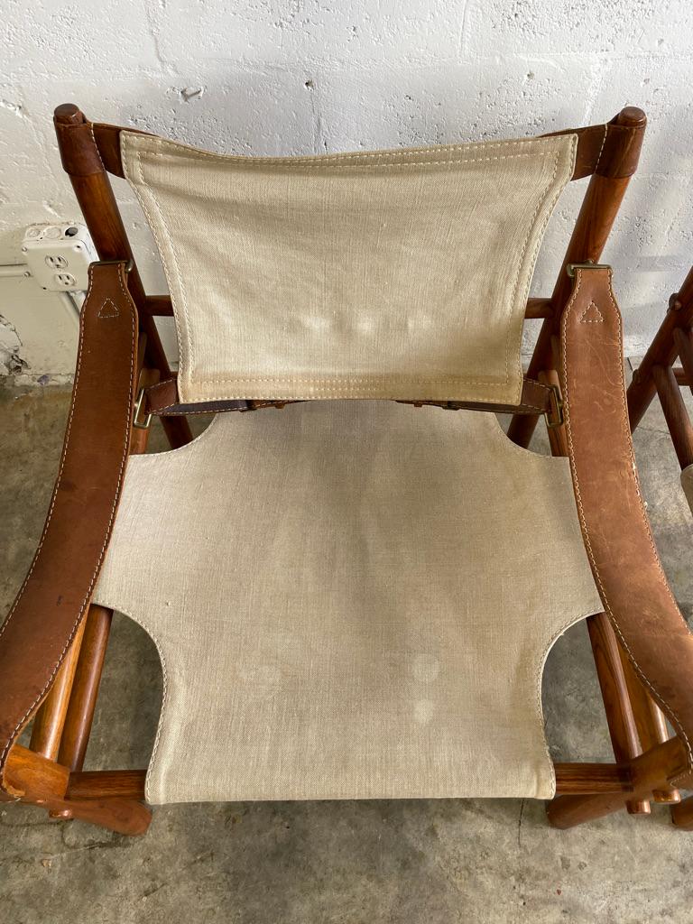 Arne Norell Sirocco Safari Chairs Scandinavian Modern - ein Paar im Angebot 1