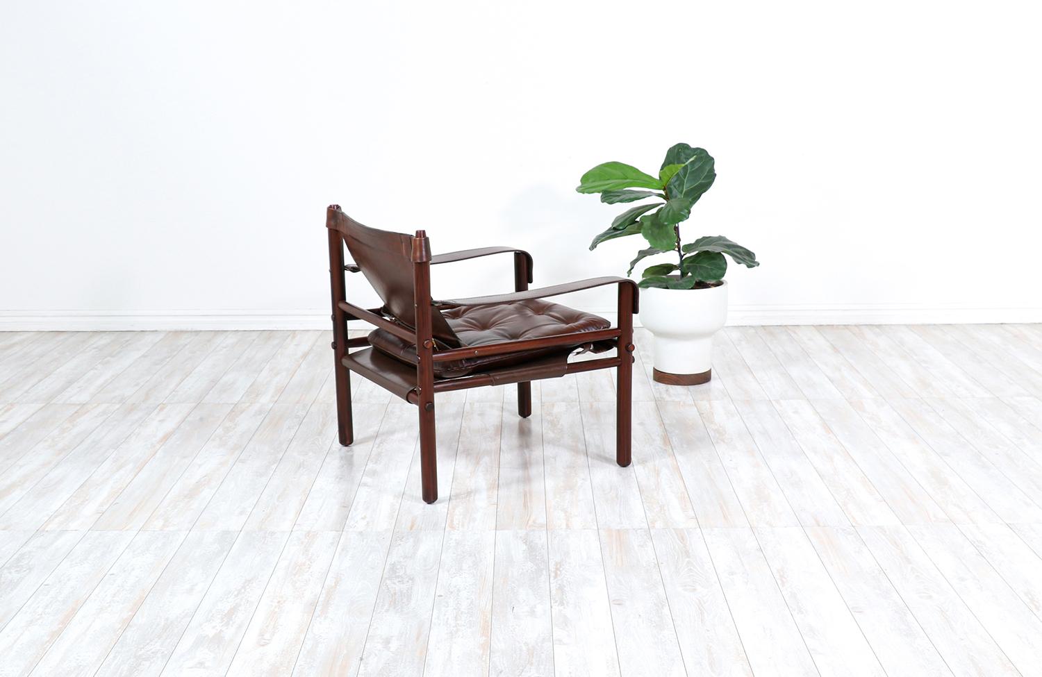 Swedish Arne Norell “Sirocco” Safari Leather Lounge Chair