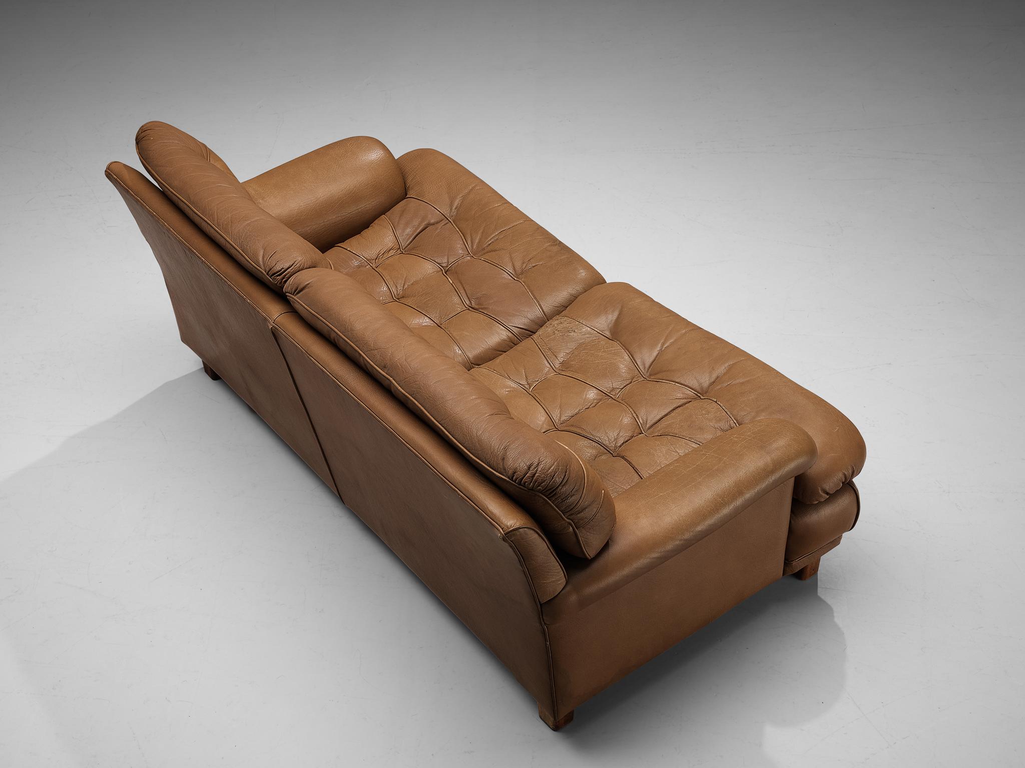 Arne Norell Sofa in Brown Leather For Sale 3