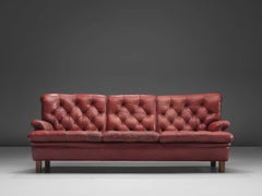 Arne Norell Sofa in Red Leather