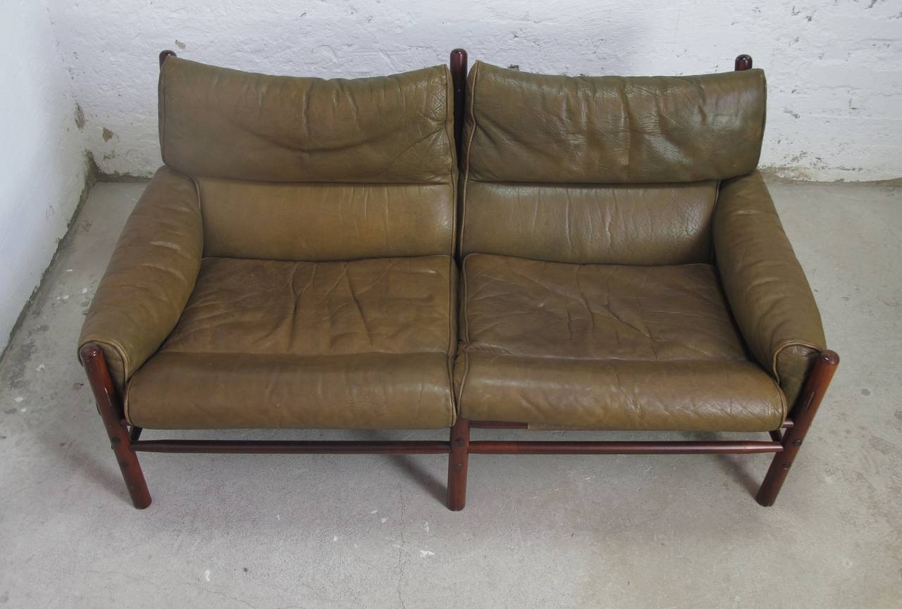 2-seater sofa model Kontiki designed by Arne Norell in original brown leather.
Produced by Arne Norell AB in Aneby, Sweden.
Very good condition!
    