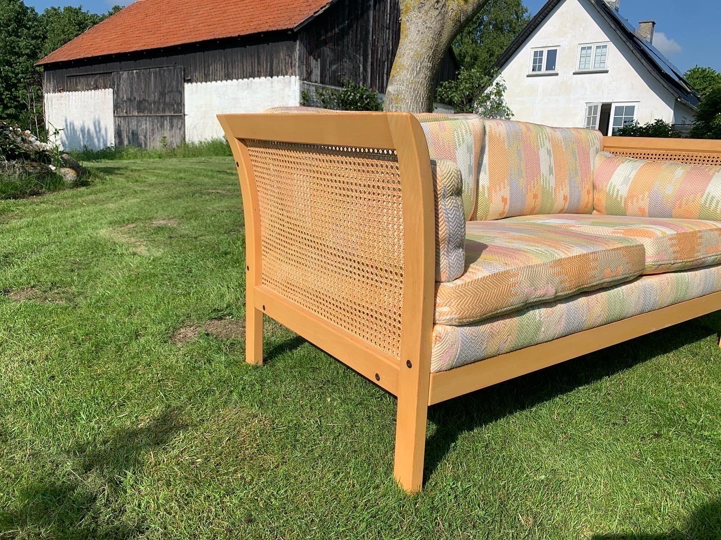 Swedish Arne Norell Sofa with Cane For Sale