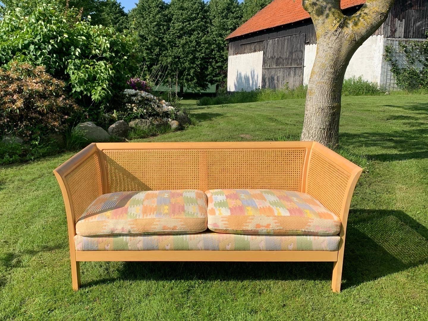 Arne Norell Sofa with Cane In Good Condition For Sale In Mørkøv, 85