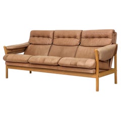 Arne Norell-Style Danish Mid-Century Leather Sofa