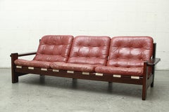 Arne Norell Style Leather Sofa
