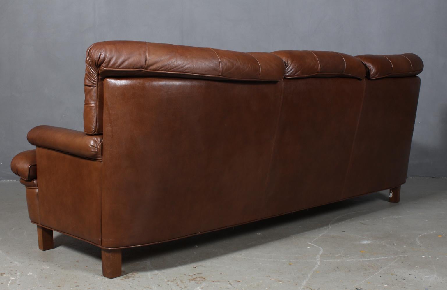 Arne Norell Three-Seat Sofa in Leather 1