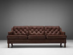 Arne Norell Sofa in Brown Leather