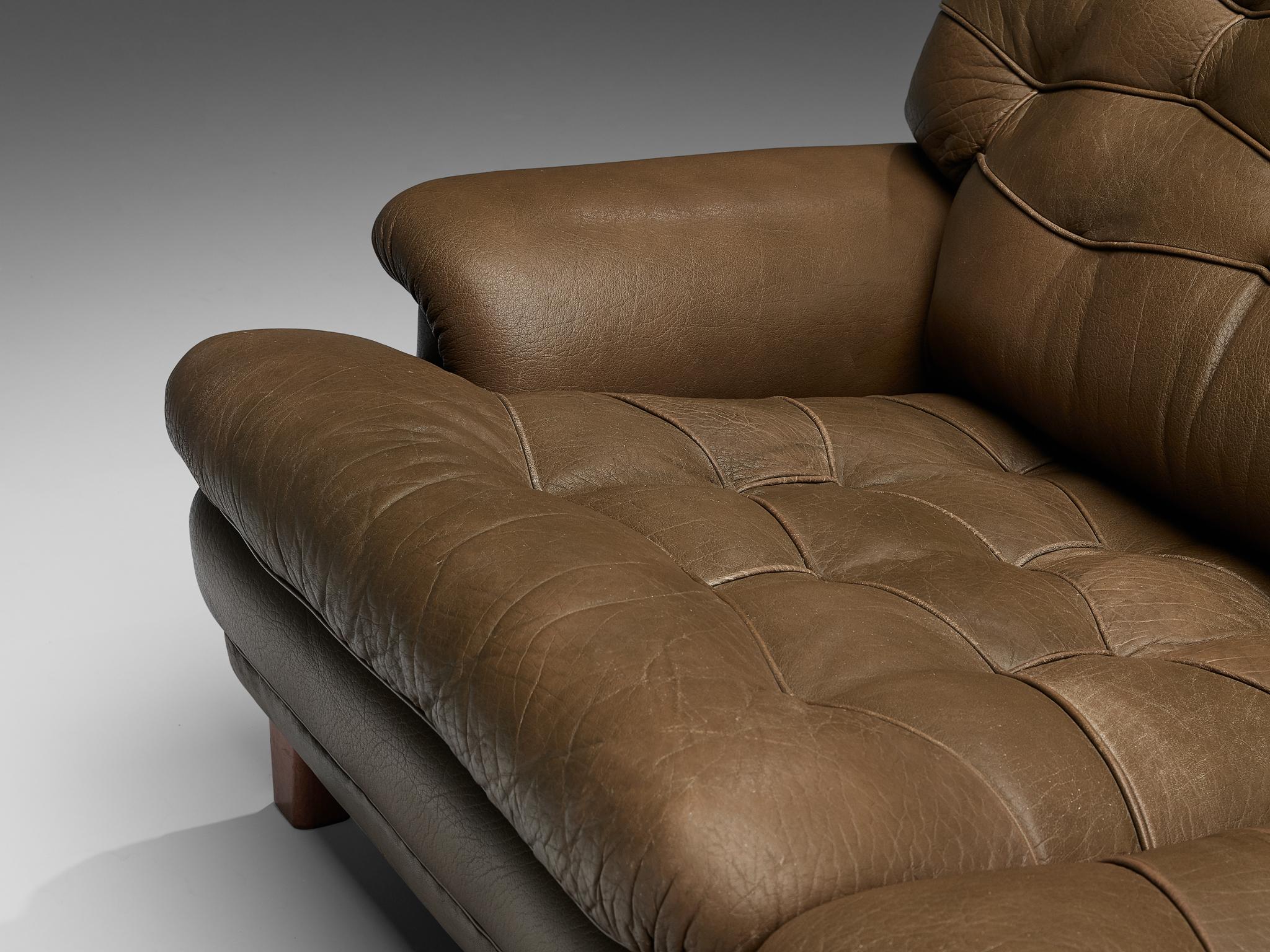 olive green leather couch