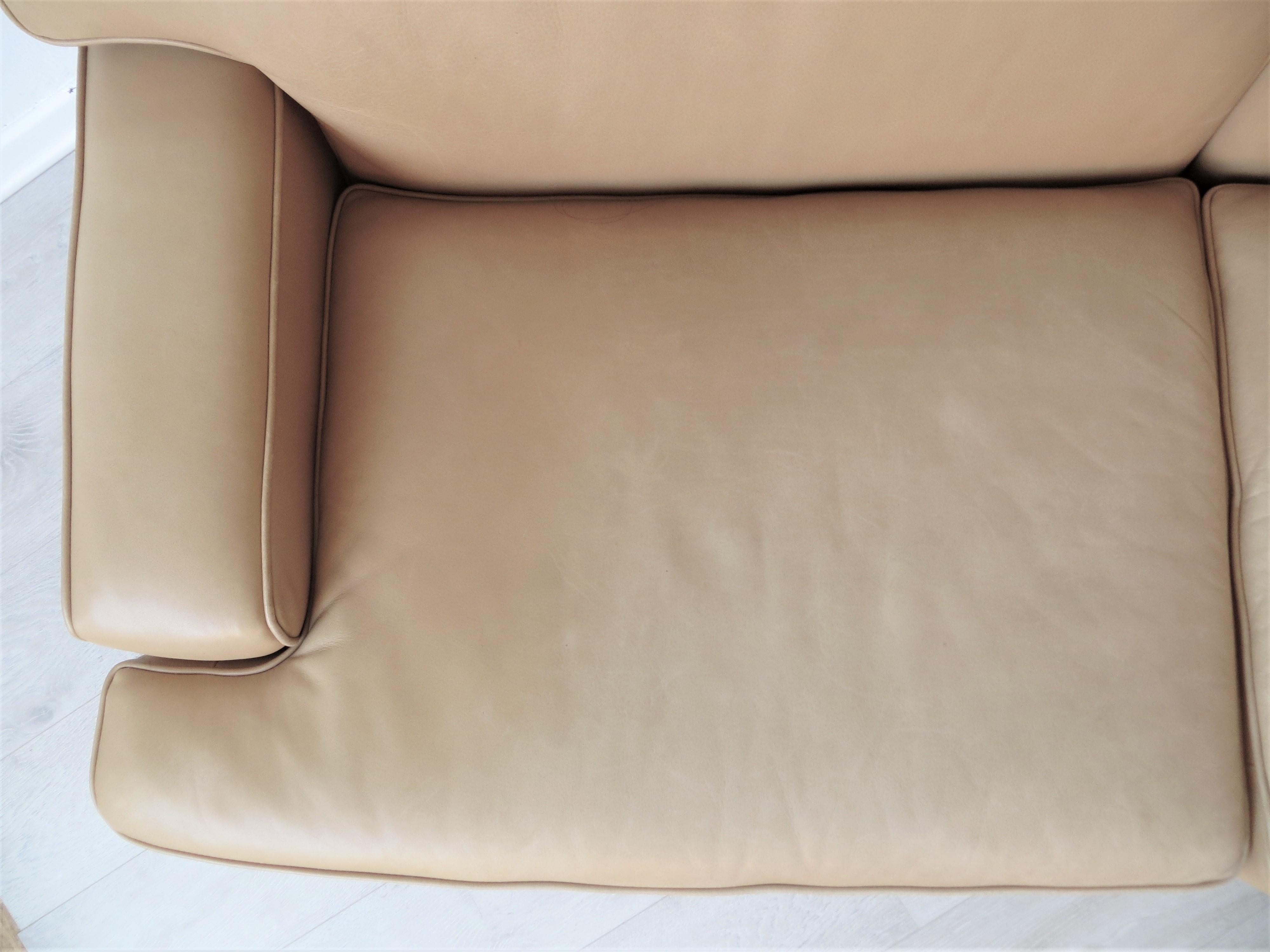 Arne Norell Vintage Leather Merkur Sofa Loveseat in Butterscotch Brown , 1960s For Sale 4