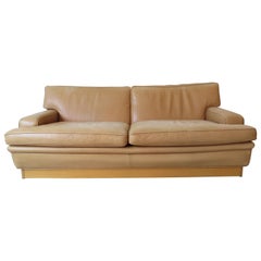 Arne Norell Vintage Leather Merkur Sofa Loveseat in Butterscotch Brown , 1960s