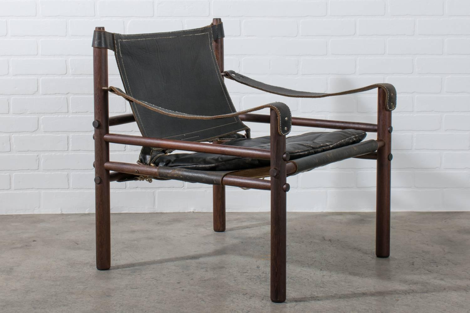 Brass Arne Norell Vintage Midcentury 'Sirocco' Safari Chair