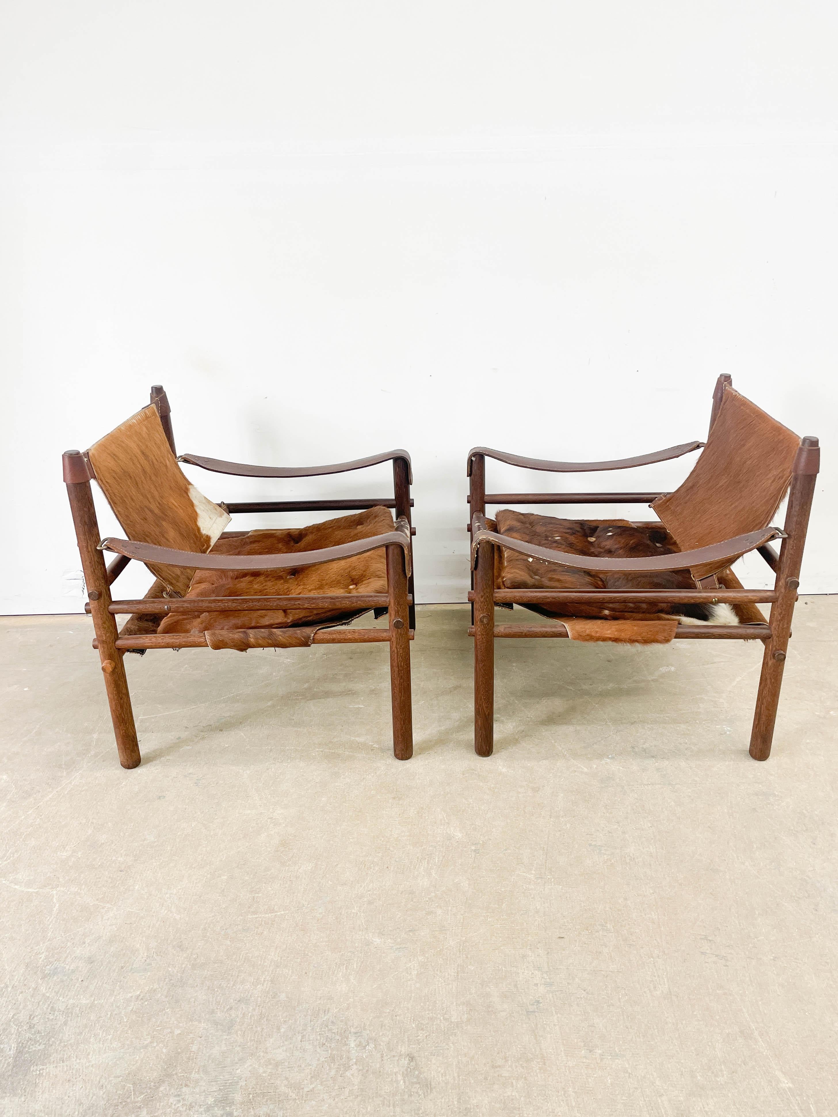Arne Norell Wenge and Calfskin Sirocco Safari Chairs For Sale 4