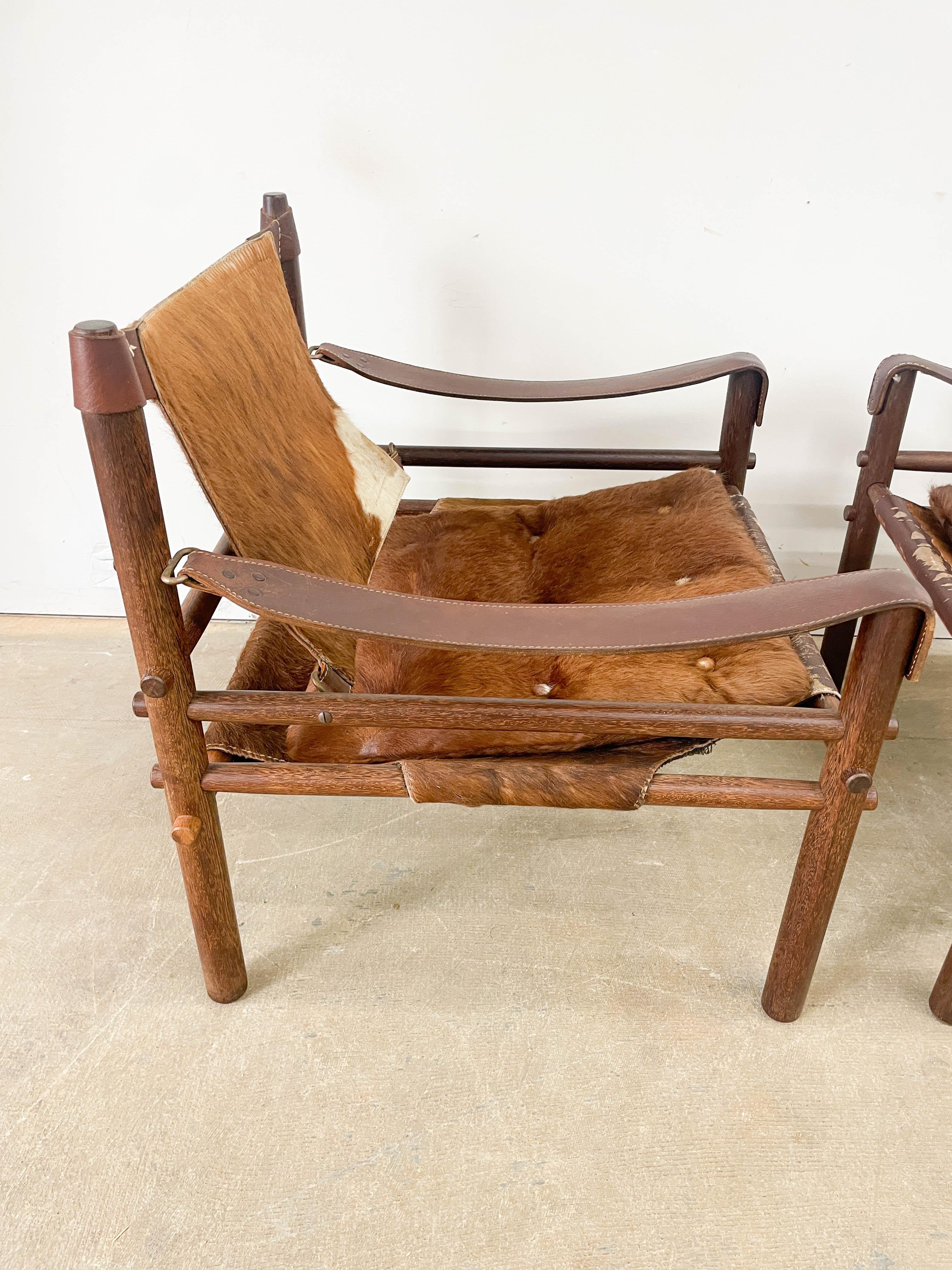 Arne Norell Wenge and Calfskin Sirocco Safari Chairs For Sale 5
