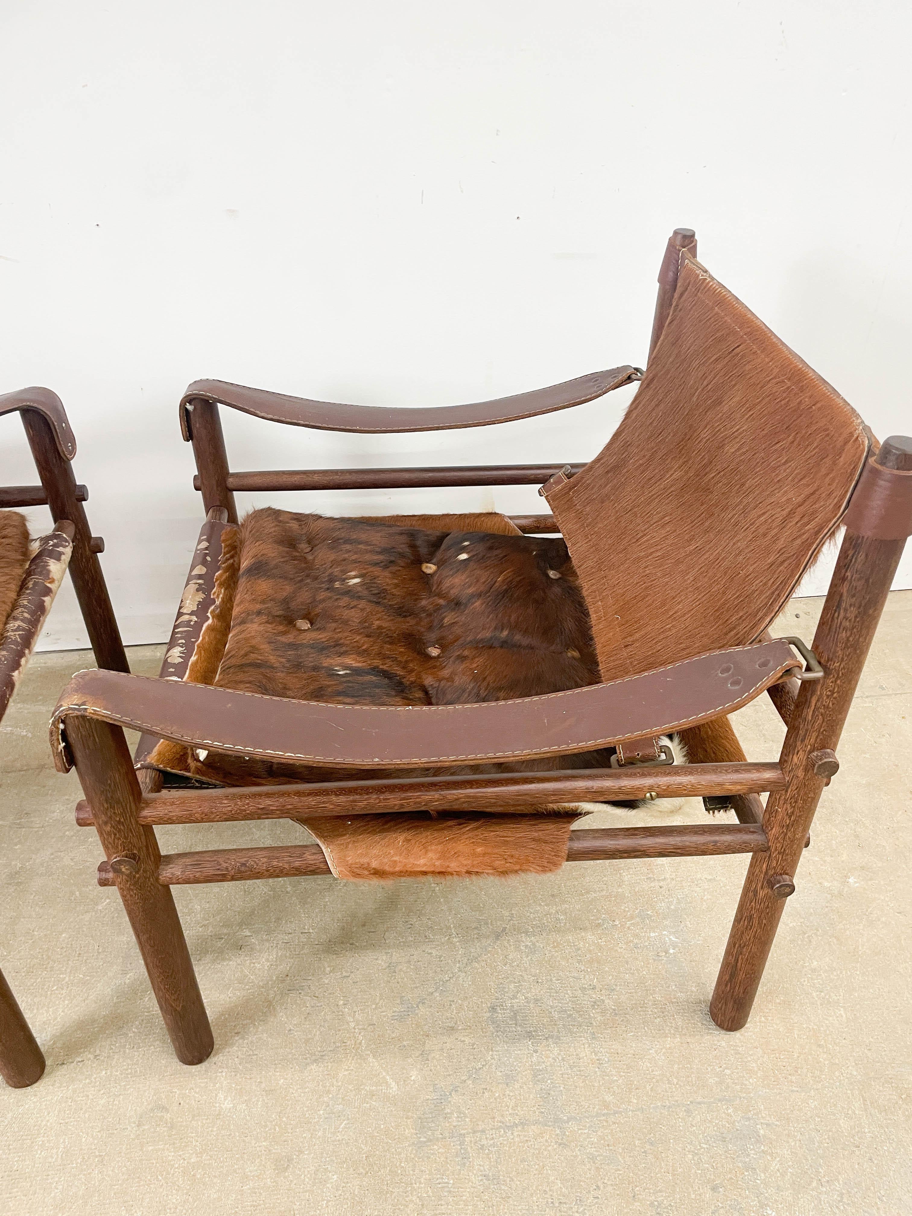 Arne Norell Wenge and Calfskin Sirocco Safari Chairs For Sale 6
