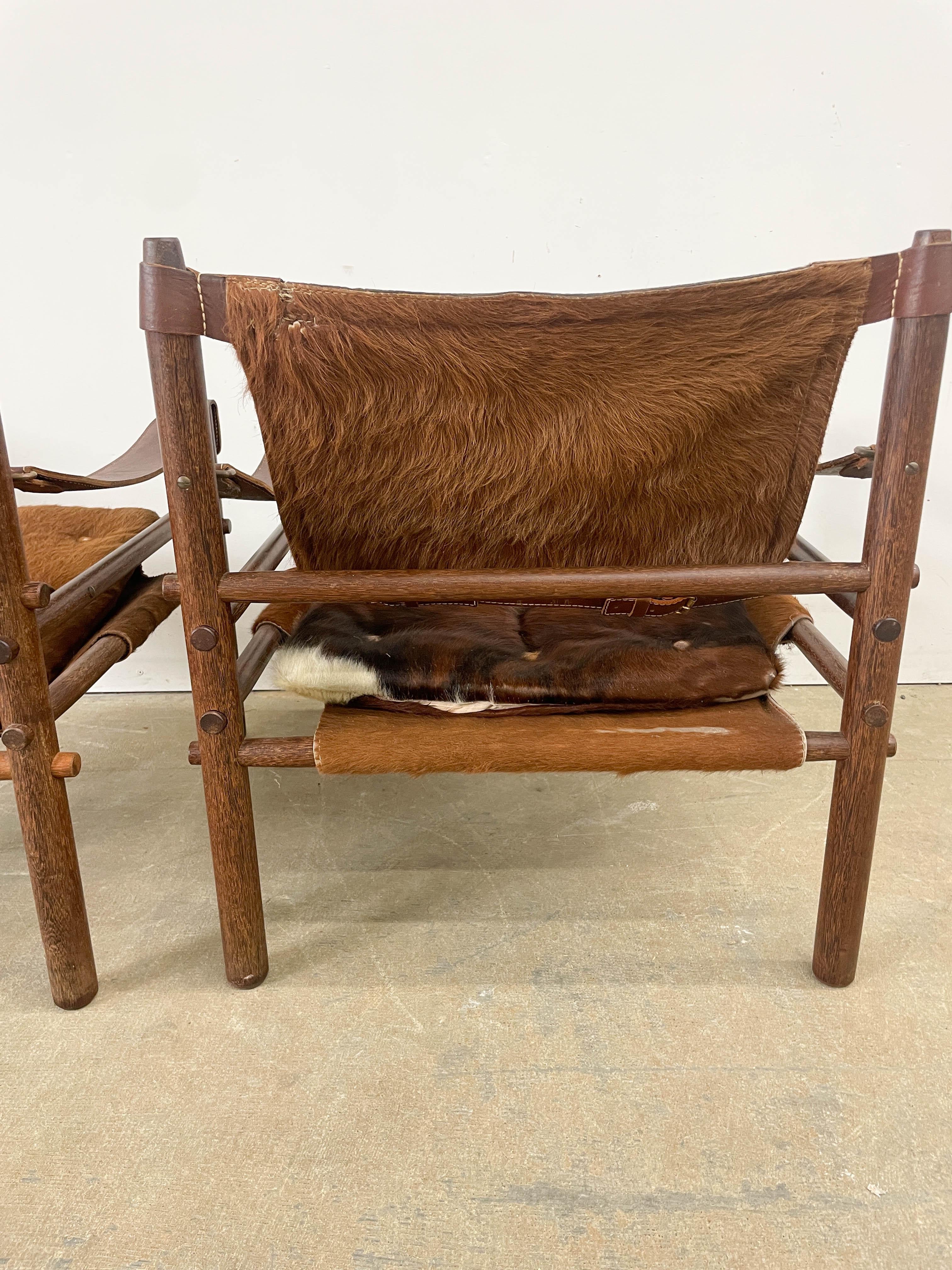 Arne Norell Wenge and Calfskin Sirocco Safari Chairs For Sale 2