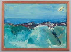 Arne Ringström, Swedish artist. Oil on canvas. Modernist landscape.