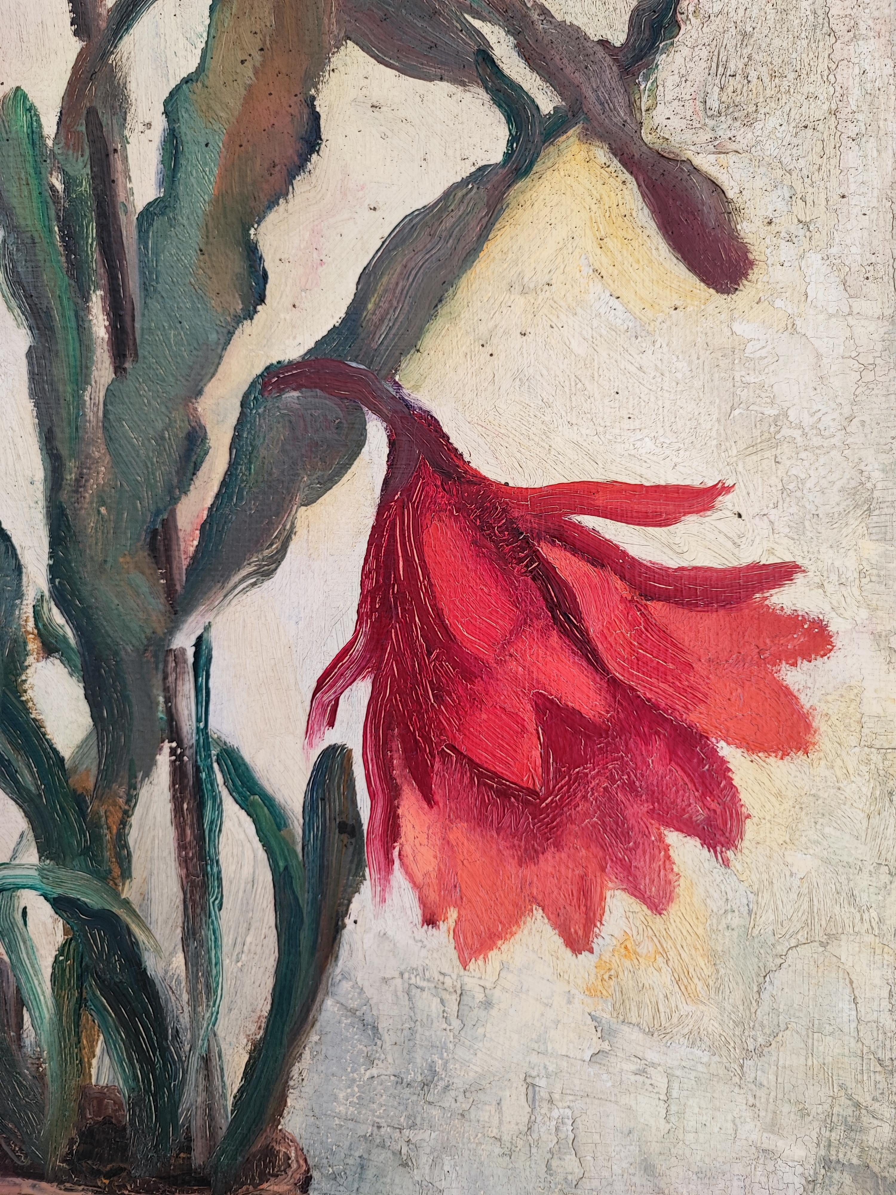 Blooming cacti - Modern Painting by Arne Siegfried