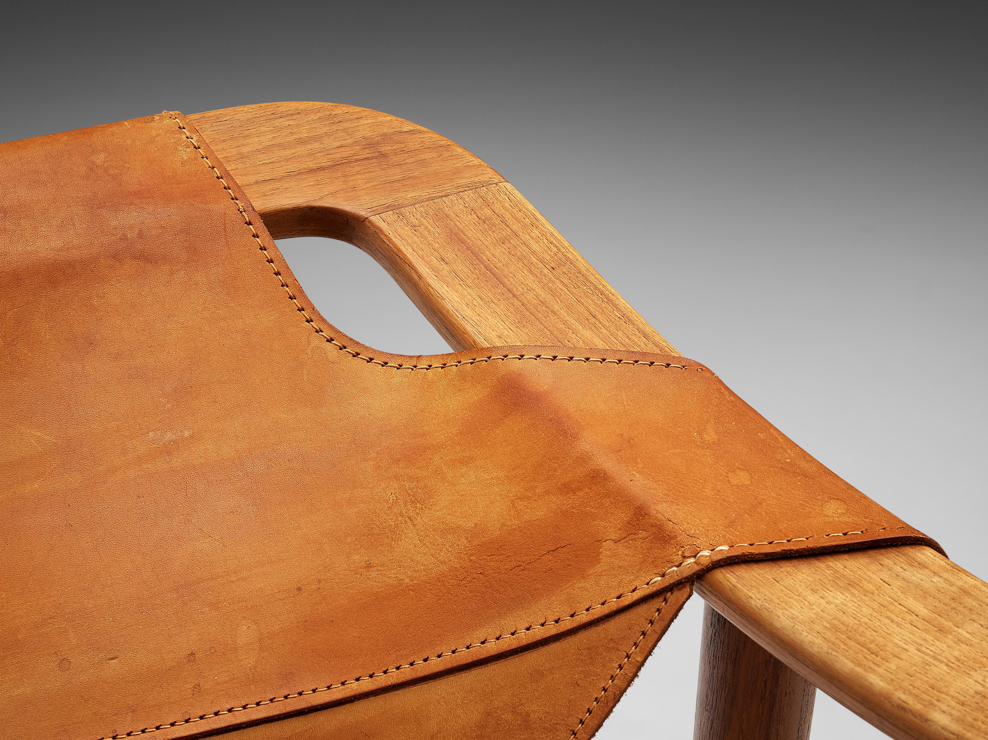 Arne Tidemand Ruud Armchair Model '3050' in Leather and Oak 1