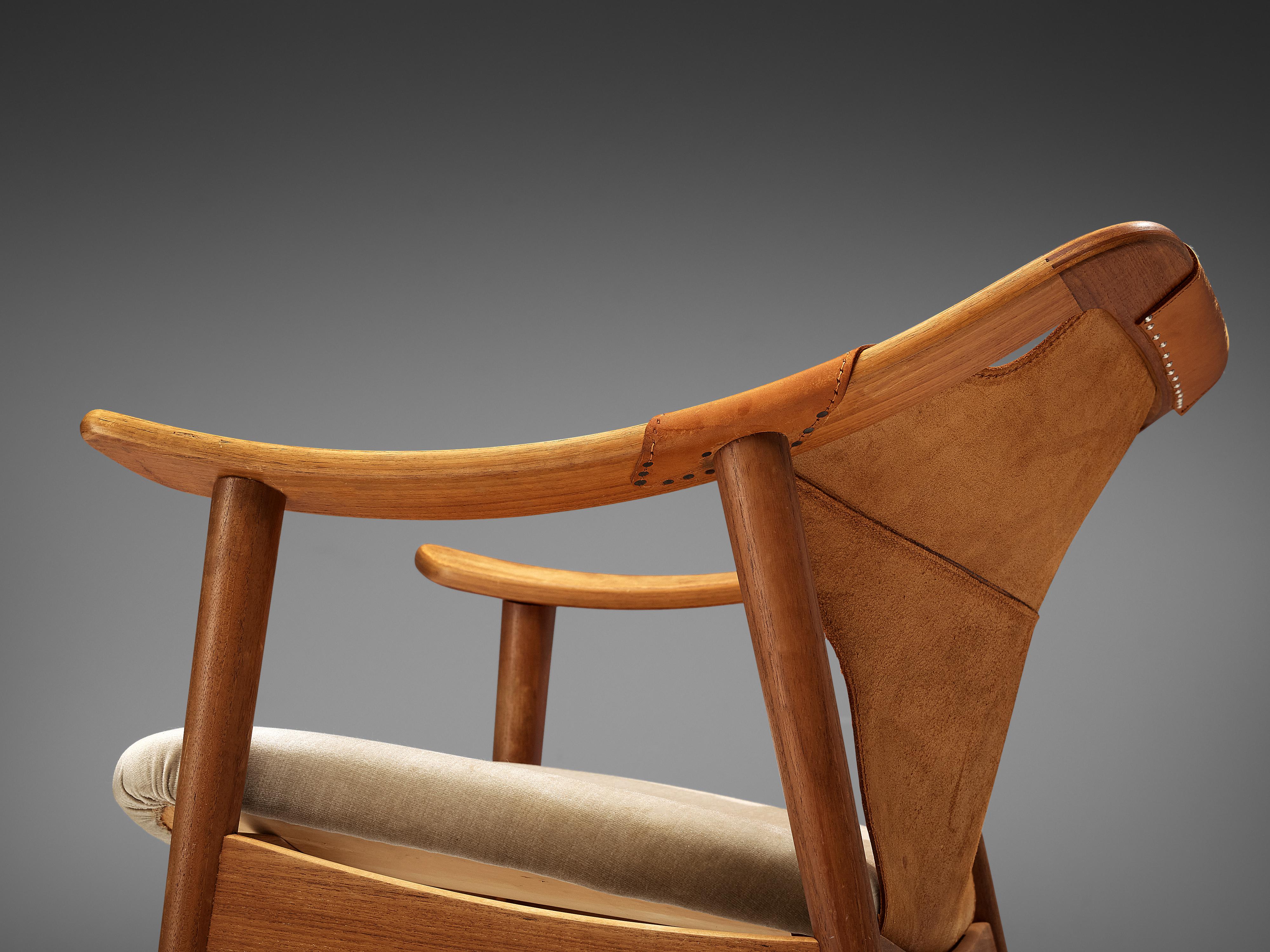 Arne Tidemand Ruud Armchair Model '3050' in Leather and Oak 2