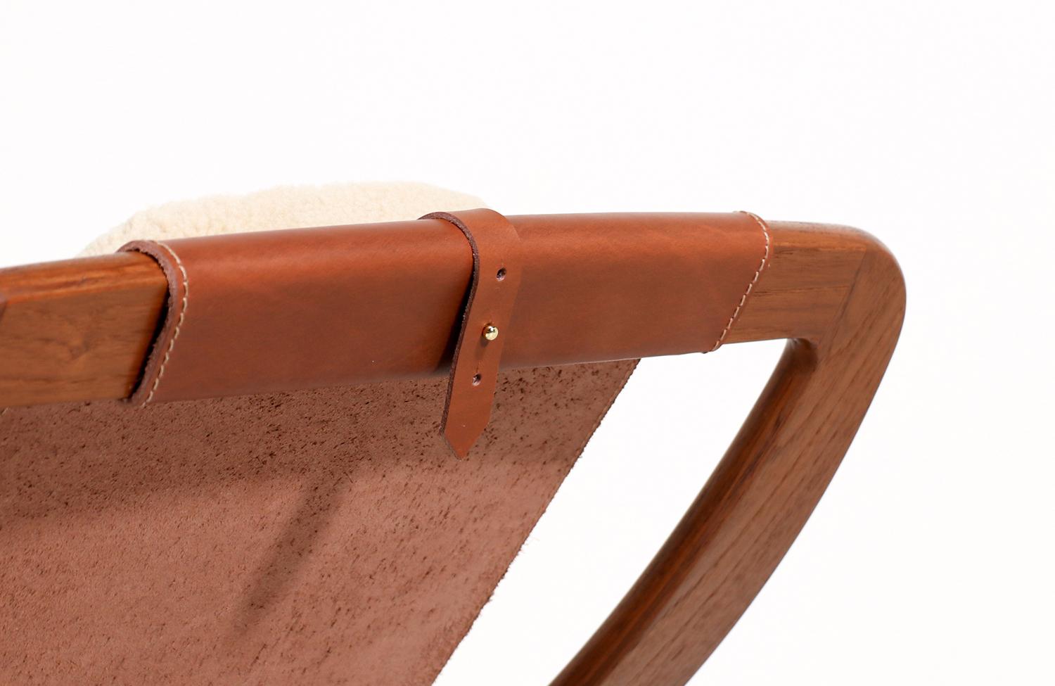 Arne Tidemand Ruud Cognac Leather & Shirley Sheep Skin Lounge Chair 6