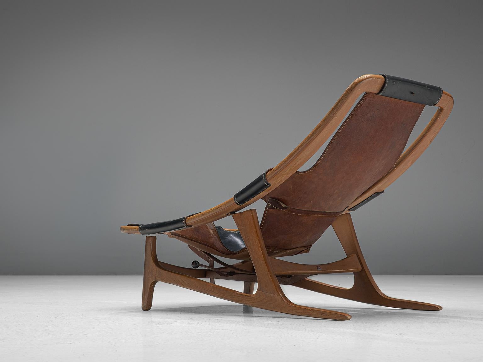 Norwegian Arne Tidemand Ruud for Norcraft 'Holmkollen' Lounge Chair in Black Leather