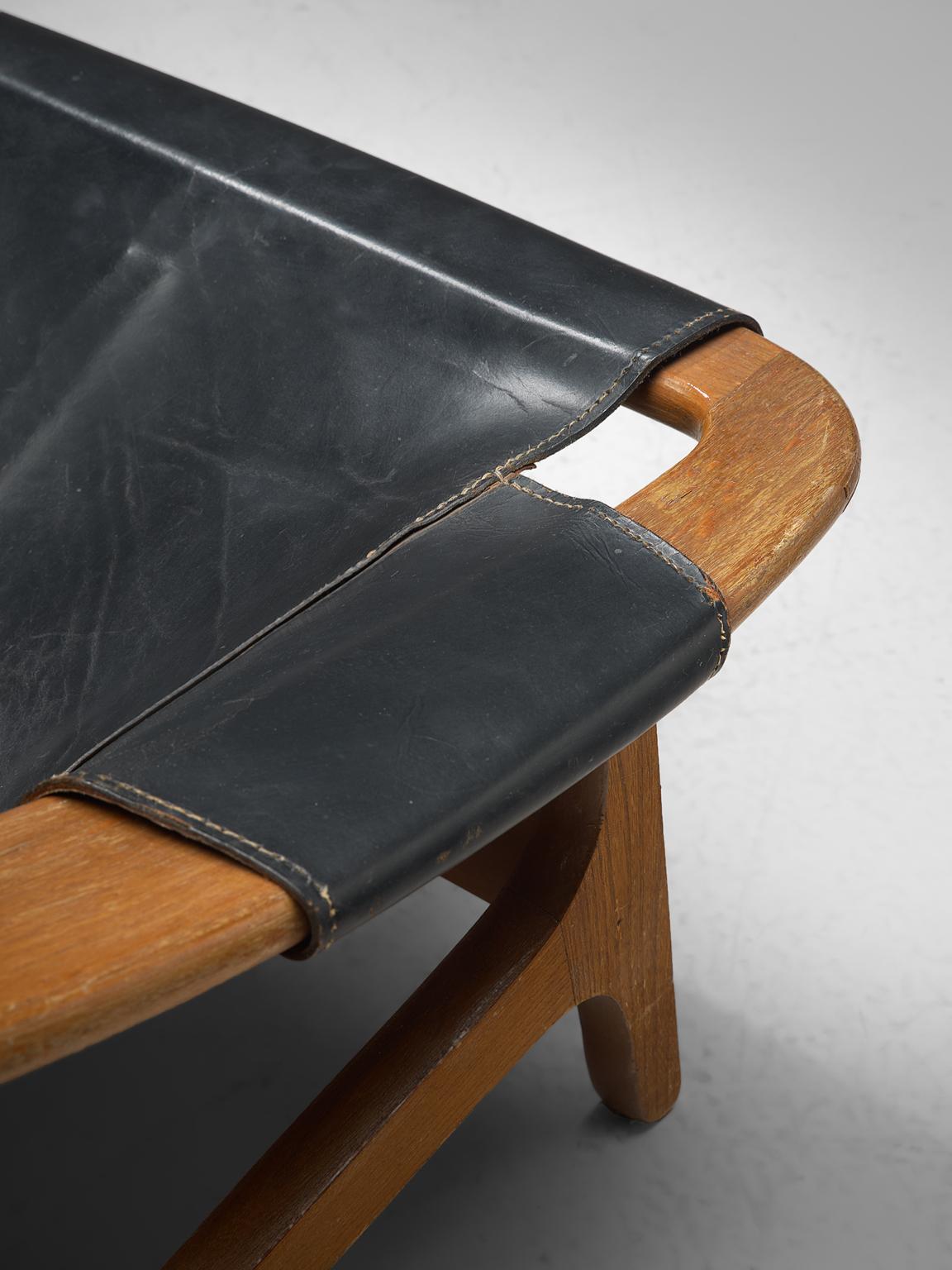 Mid-20th Century Arne Tidemand Ruud for Norcraft 'Holmkollen' Lounge Chair in Black Leather