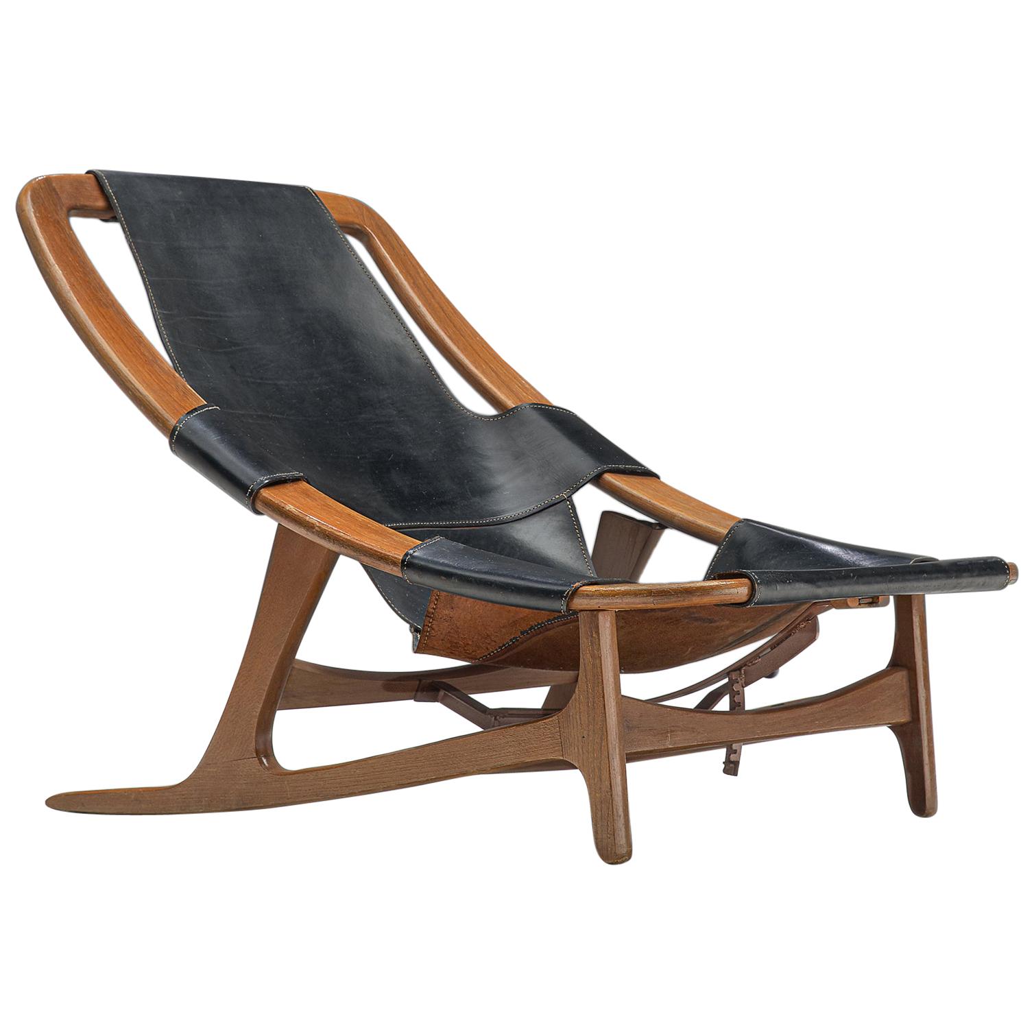 Arne Tidemand Ruud for Norcraft 'Holmkollen' Lounge Chair in Black Leather