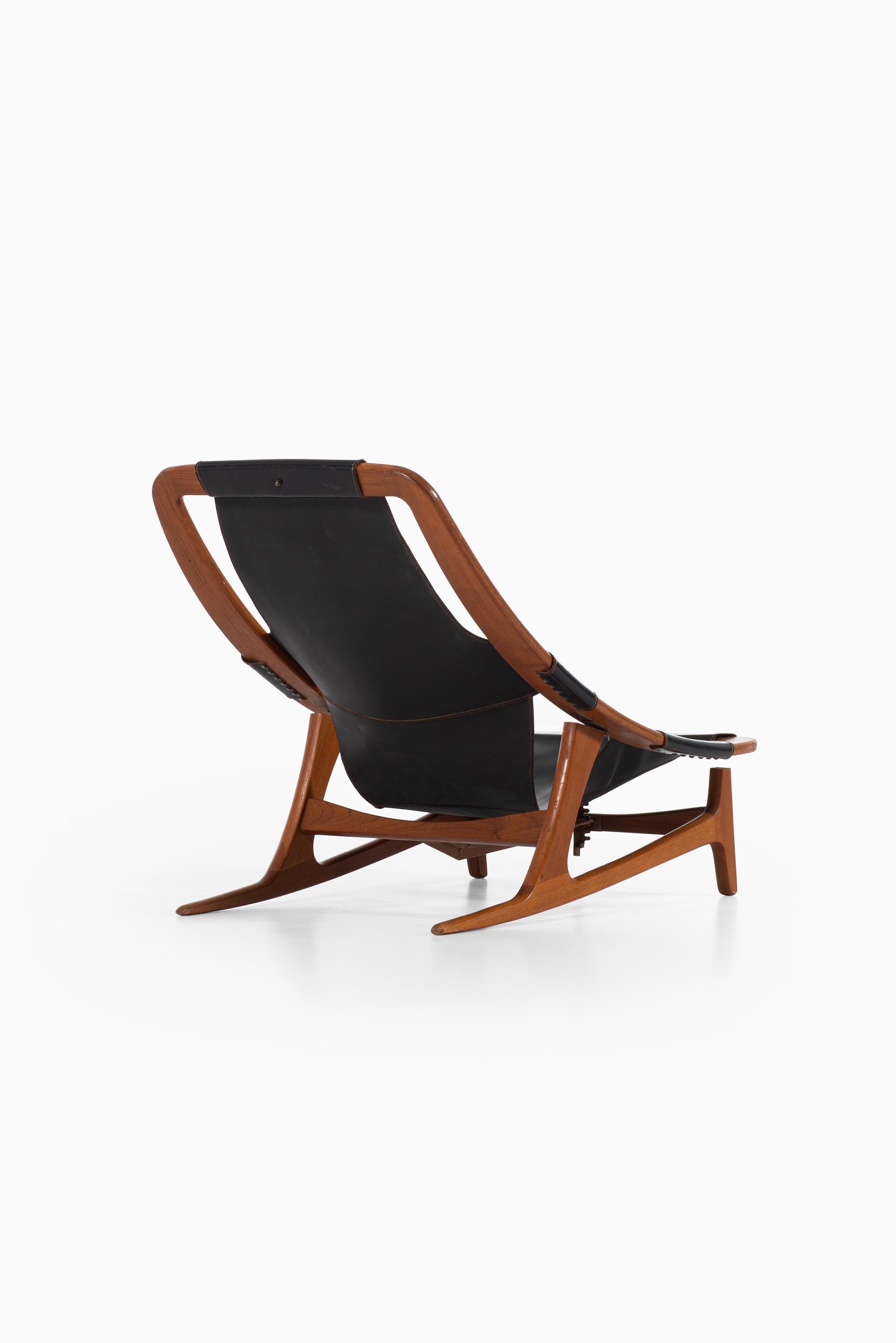Brass Arne Tidemand-Ruud Lounge Chair Model Holmenkollen by Norcraft in Norway For Sale