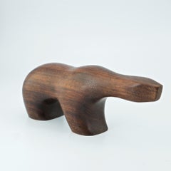 Arne Tjomsland Teak Bear Cub Vintage Midcentury 1950s Figure Sculpture Norway