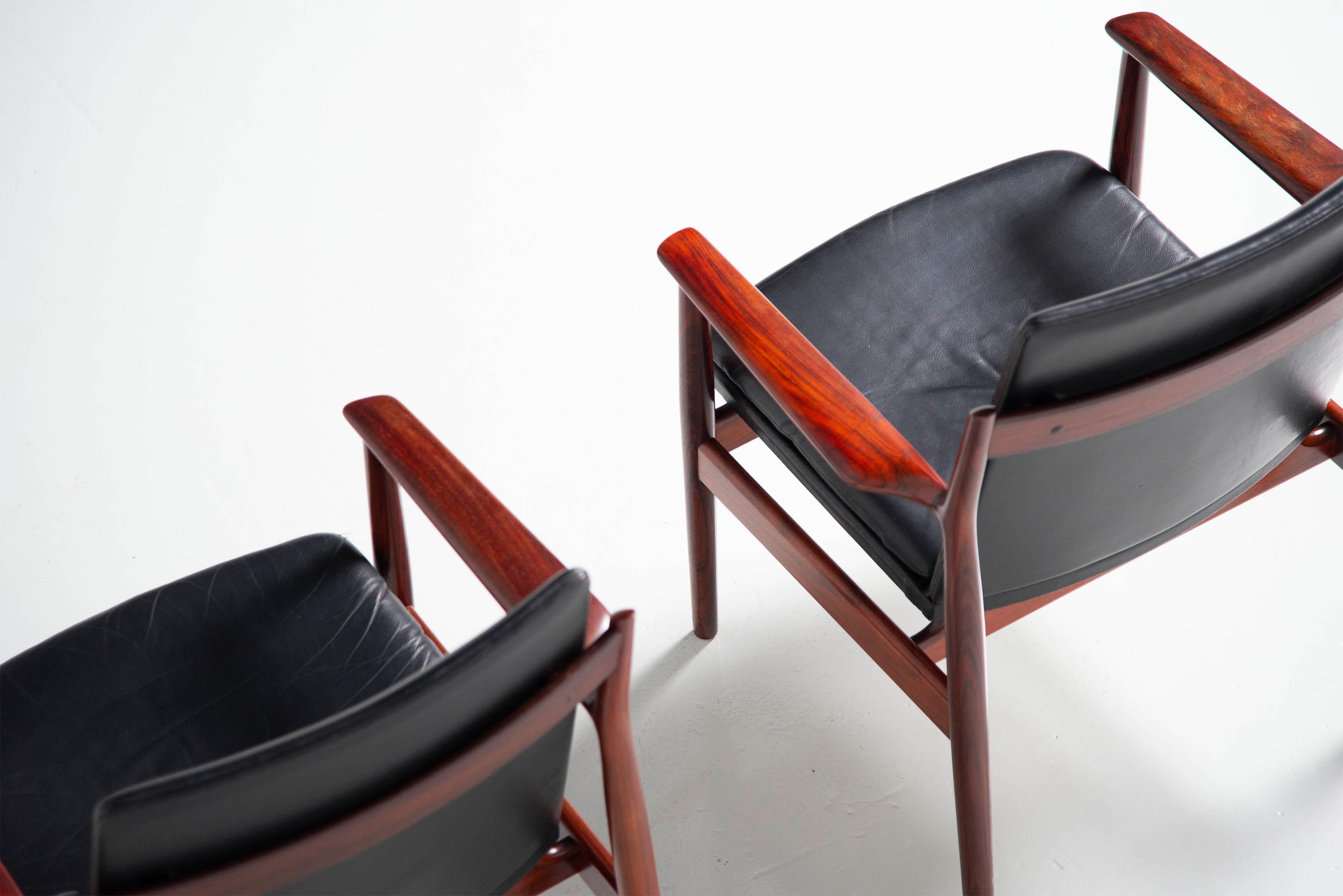 Arne Vodder 413 Arm Chairs Sibast Mobler, Denmark, 1960 In Good Condition In Roosendaal, Noord Brabant