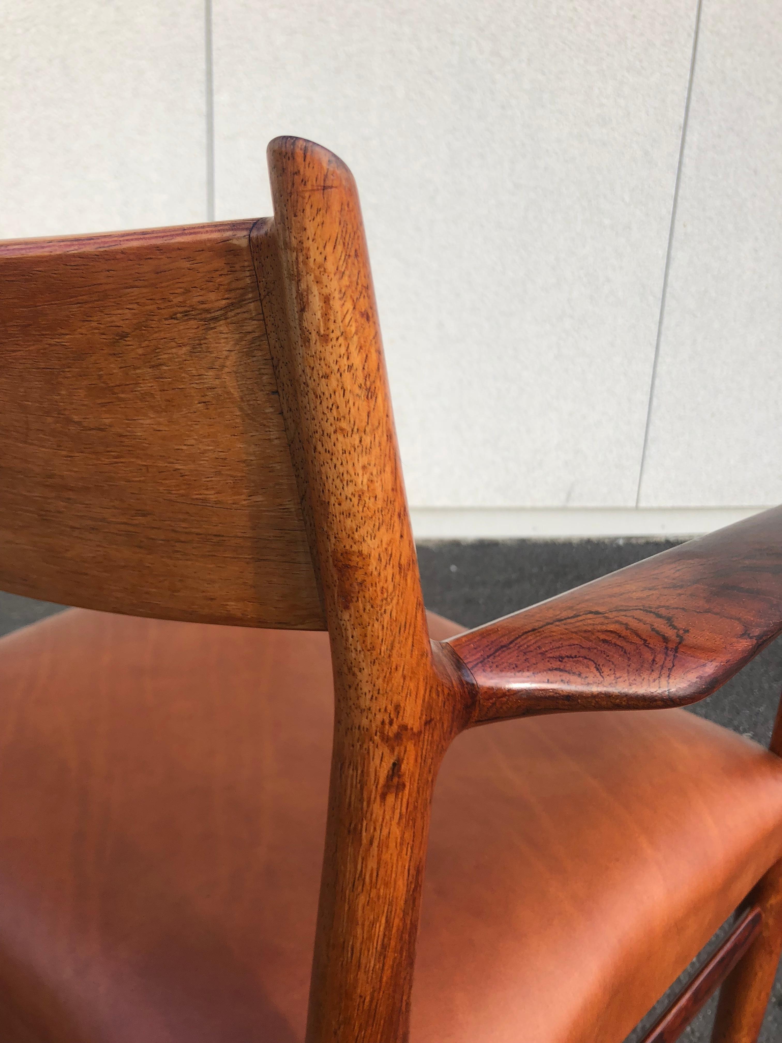 Mid-20th Century Arne Vodder 418 Armchairs in Rosewood and Aniline Leather, Sibast