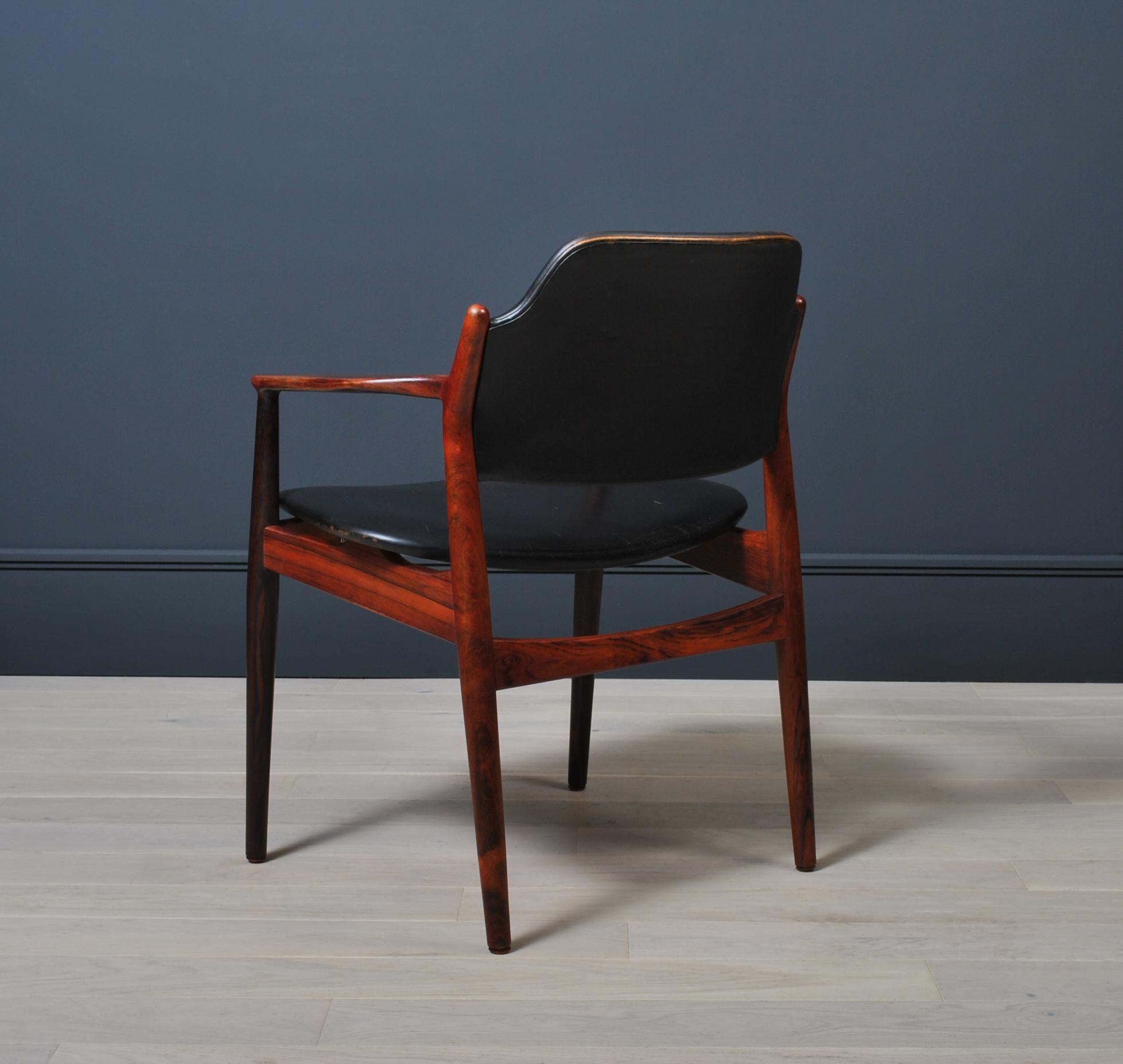 Danish Arne Vodder 62A Chair, Original Leather