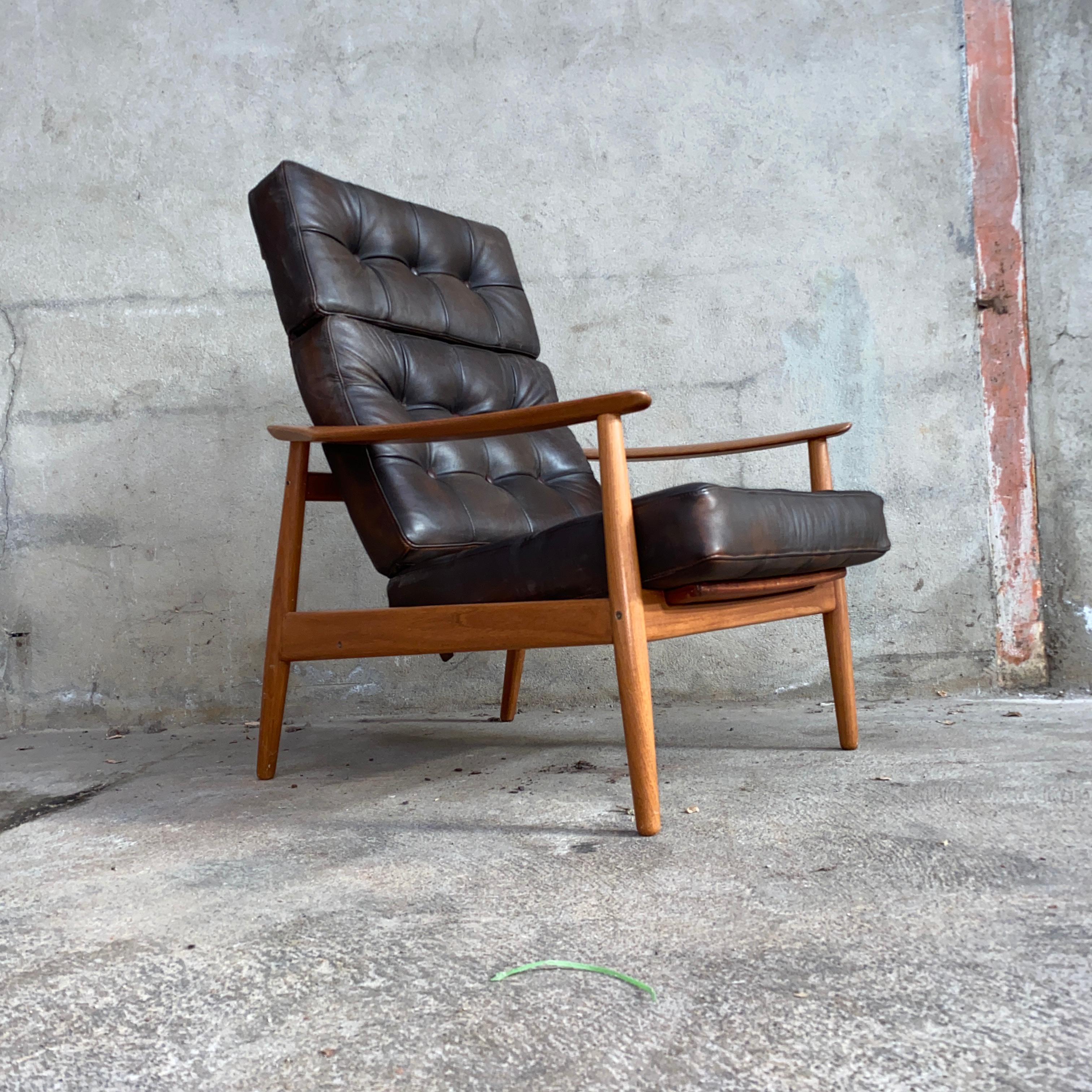 Arne Vodder a Pair of Fd164 Adjustable Lounge Chair France & Son, 1962 3