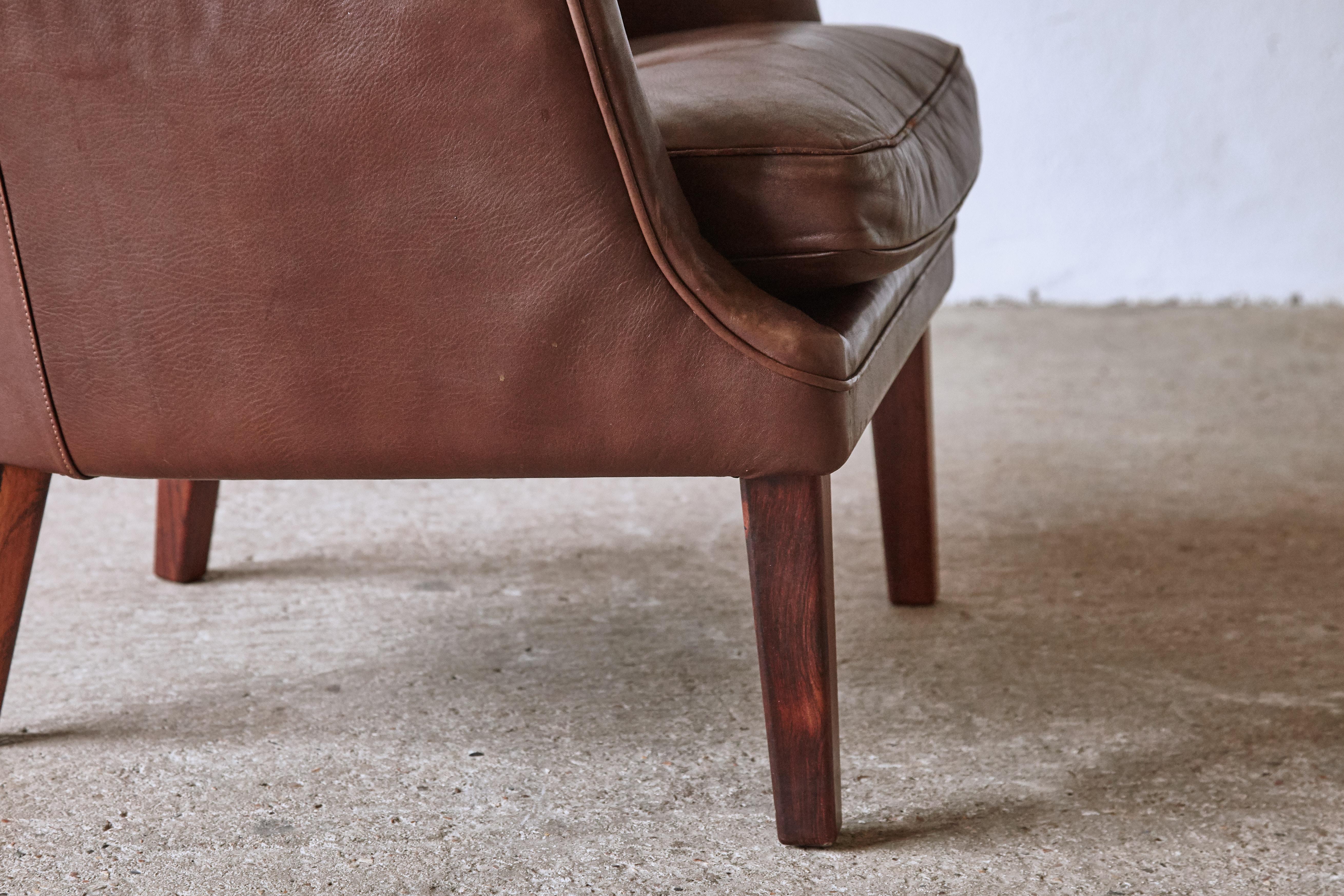 Arne Vodder Armchair in Original Leather, Denmark, 1950s 5