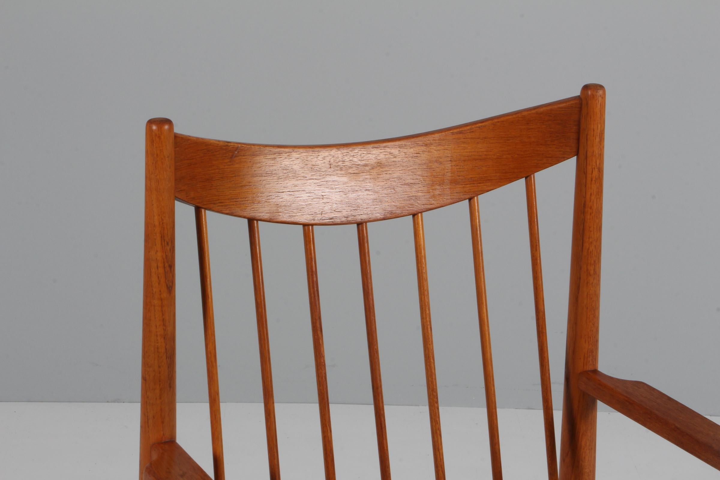 Mid-20th Century Arne Vodder Armchair in teak and aniline leather, Sibast. For Sale