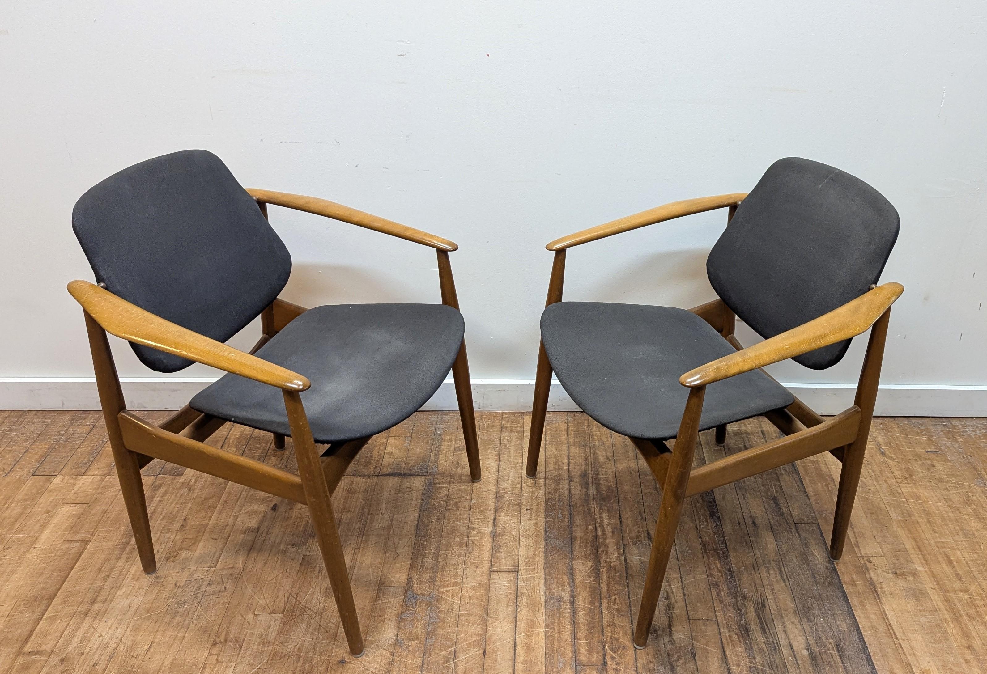 Mid-Century Modern Arne Vodder Armchairs for France & Daverkosen For Sale