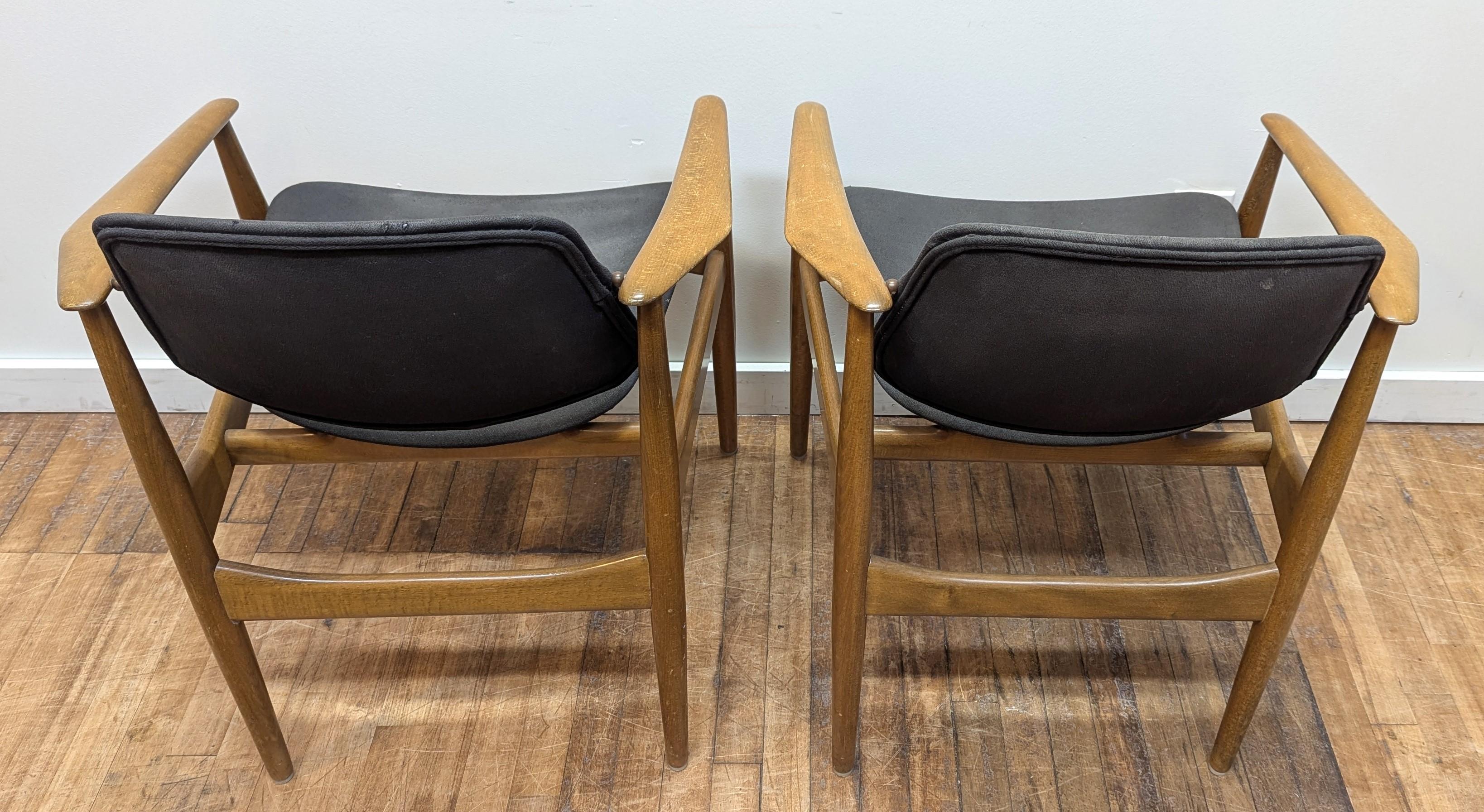 Mid-20th Century Arne Vodder Armchairs for France & Daverkosen For Sale