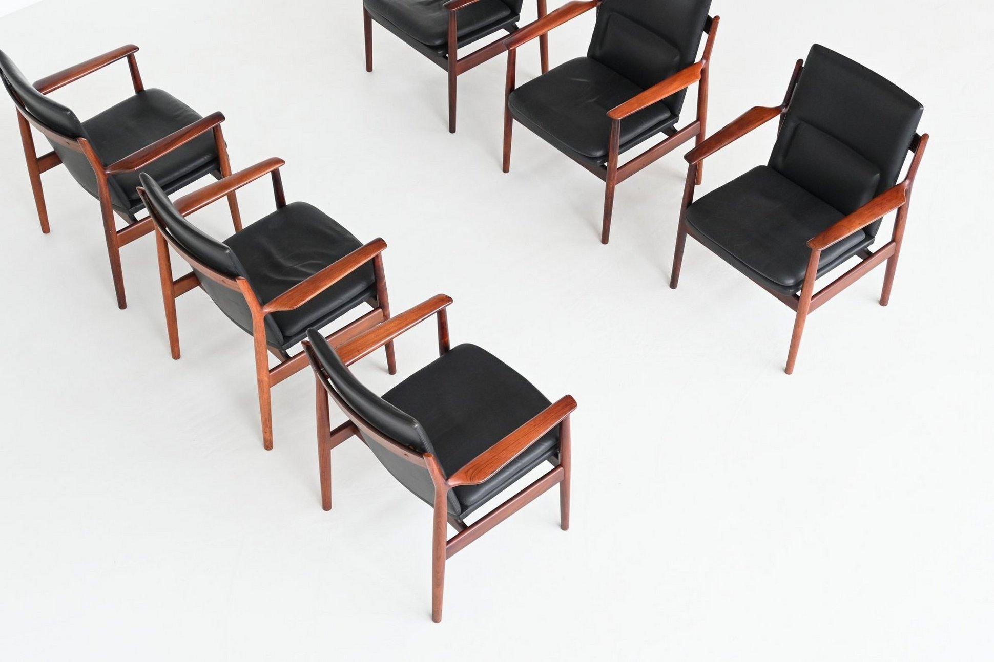 Arne Vodder armchairs model “431” rosewood Sibast Furniture Denmark 1960 For Sale 4