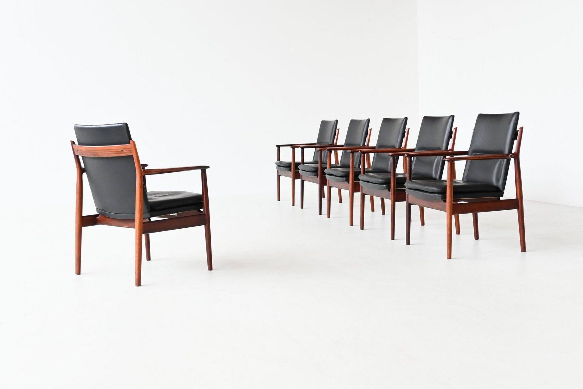 Mid-20th Century Arne Vodder armchairs model “431” rosewood Sibast Furniture Denmark 1960 For Sale