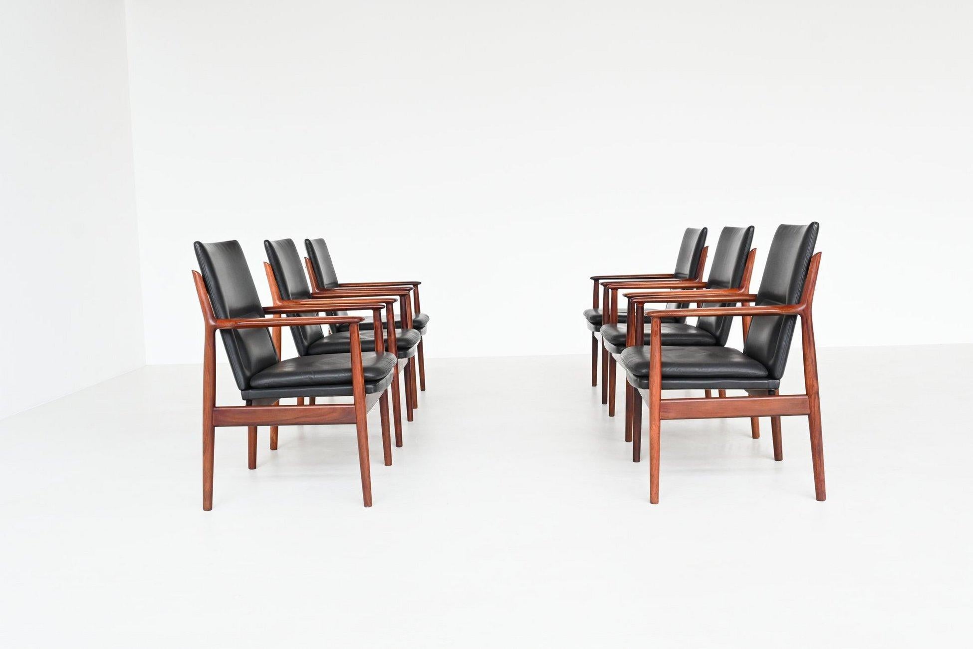 Arne Vodder armchairs model 432 in rosewood Sibast Furniture Denmark 1960 For Sale 3