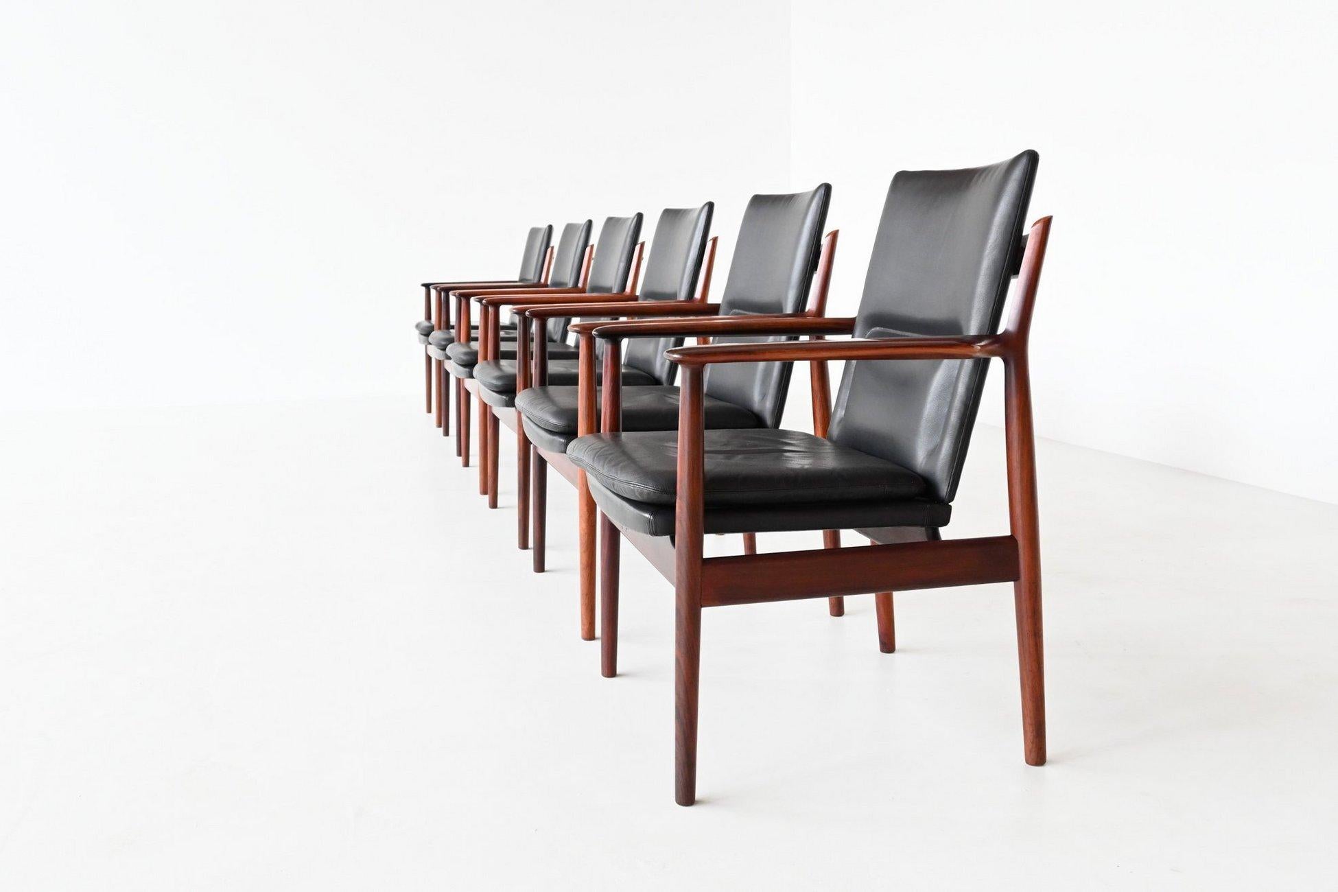 Scandinavian Modern Arne Vodder armchairs model 432 in rosewood Sibast Furniture Denmark 1960 For Sale