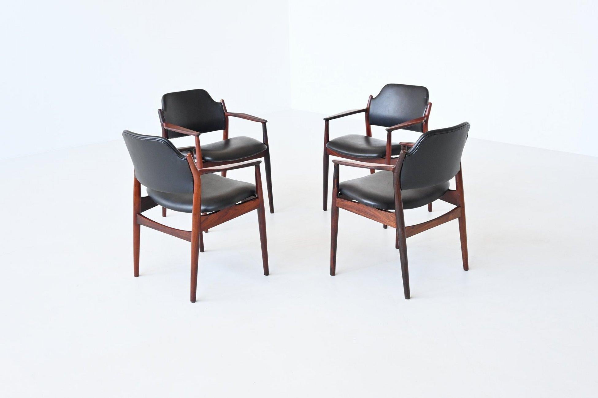 Arne Vodder armchairs model 62A in rosewood Sibast Mobler Denmark 1960 For Sale 4