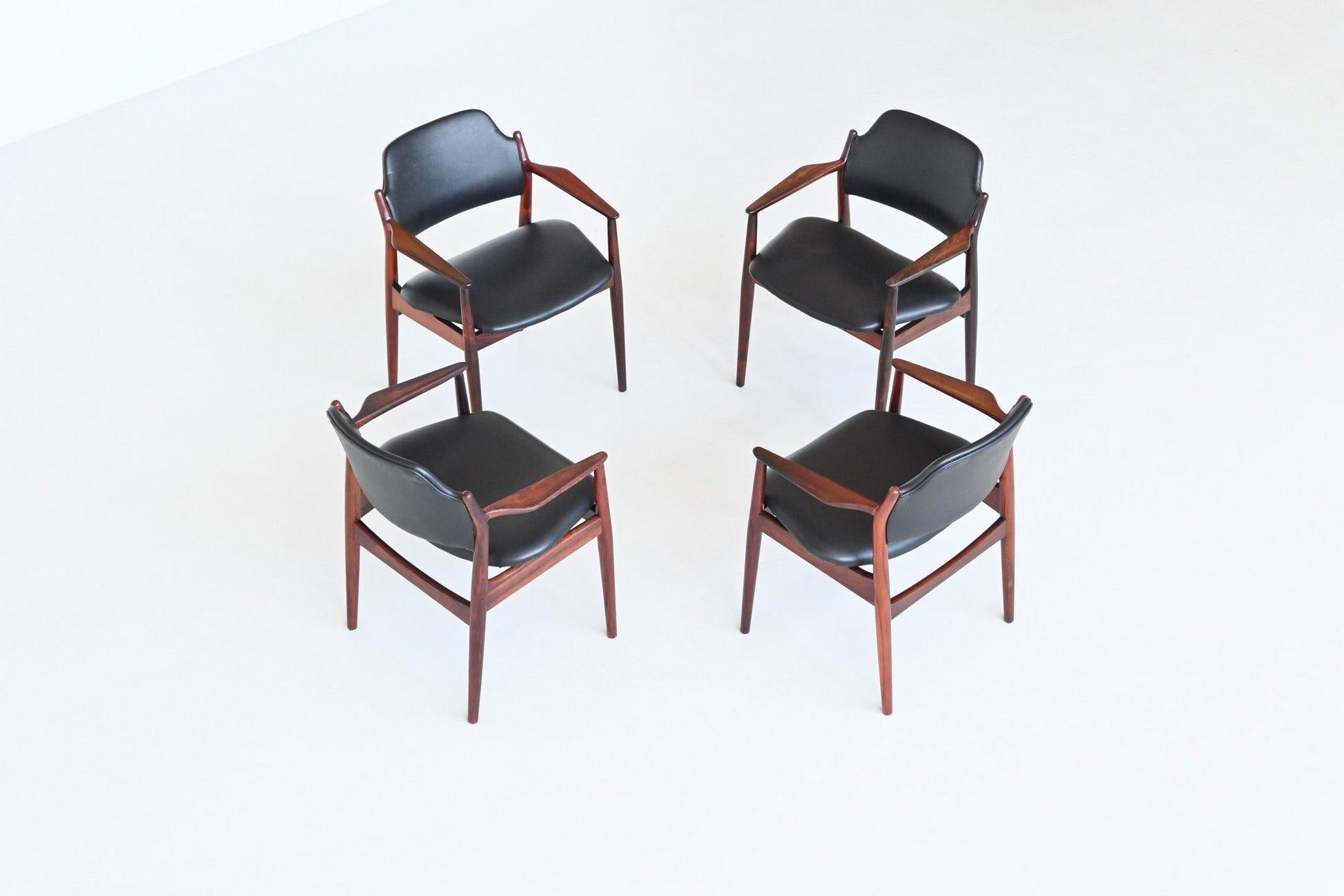 Arne Vodder armchairs model 62A in rosewood Sibast Mobler Denmark 1960 For Sale 5