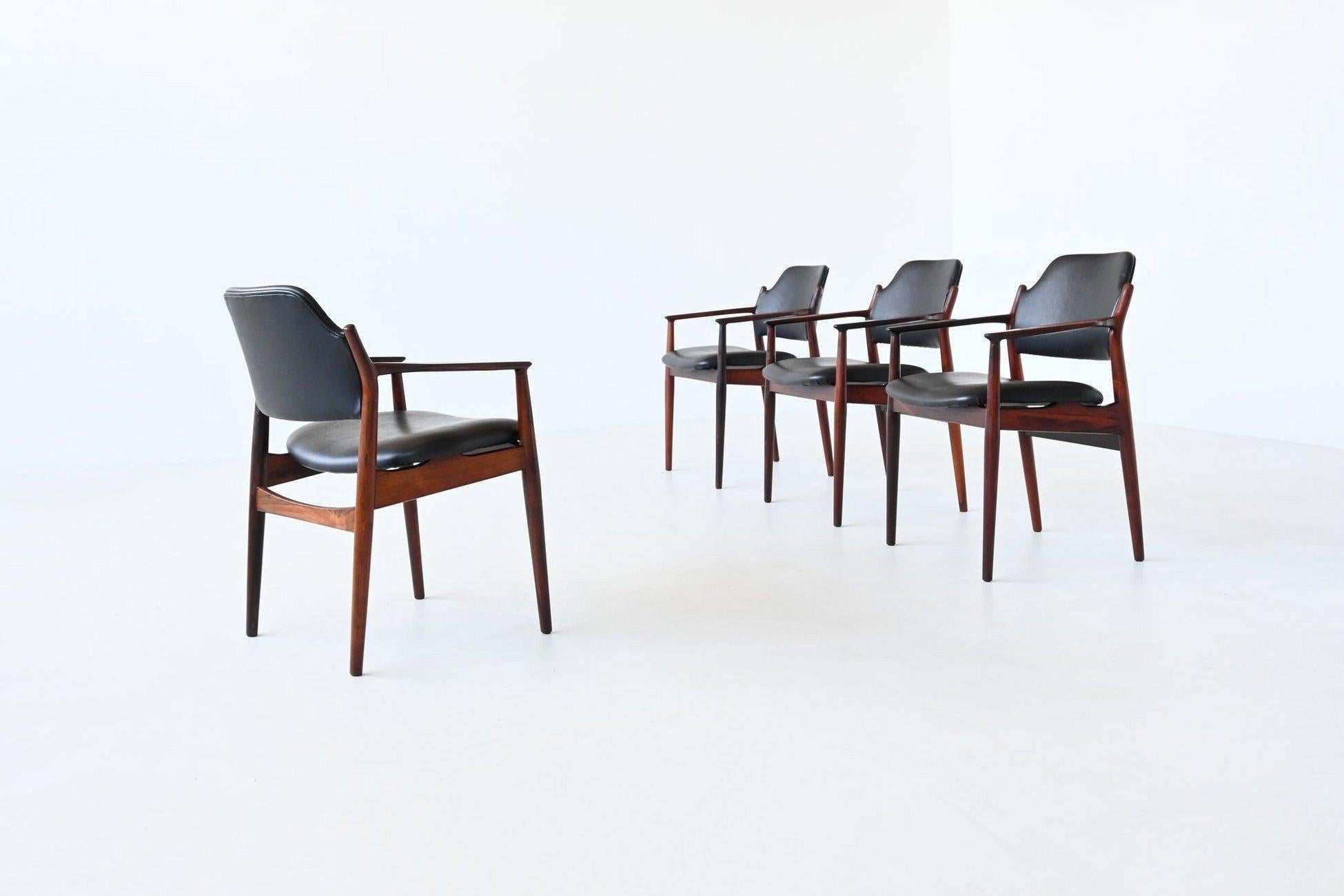 Mid-20th Century Arne Vodder armchairs model 62A in rosewood Sibast Mobler Denmark 1960 For Sale